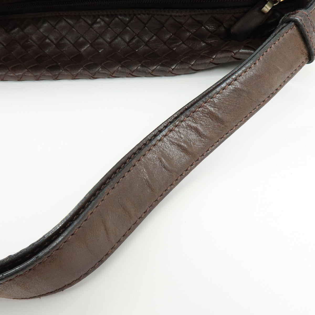 BOTTEGA VENETA Intrecciato Leather Shoulder Bag Hand Bag Brown