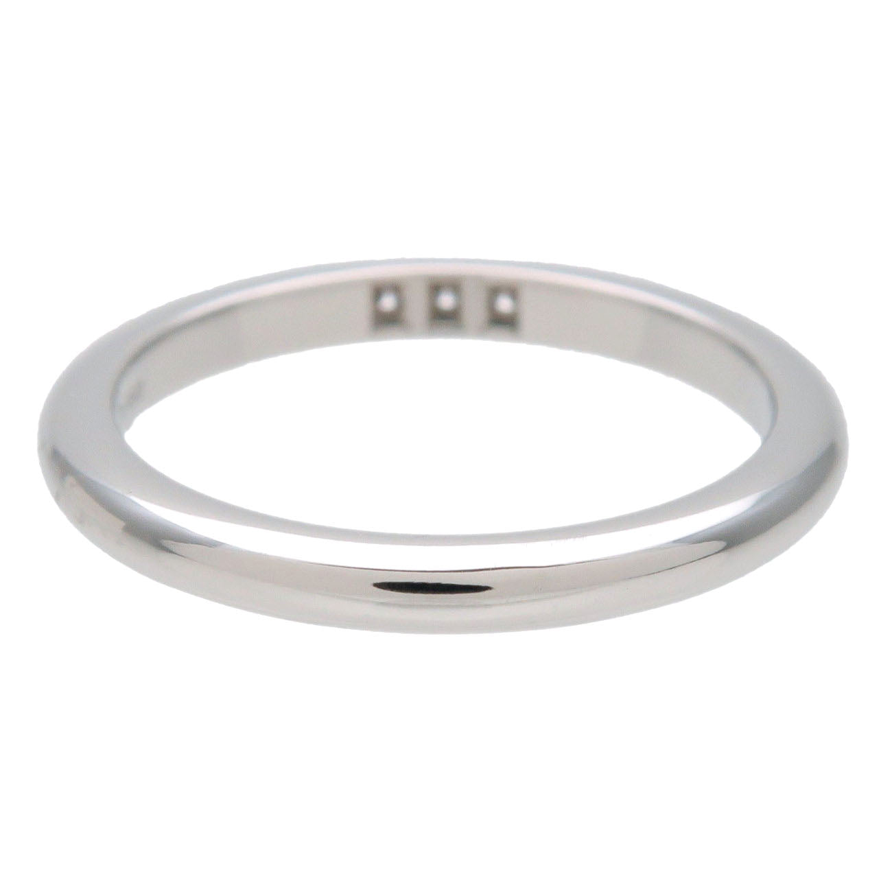 Tiffany & Co Classic Band 3P Diamond Ring PT950 Platinum US4 EU46.5 HK8