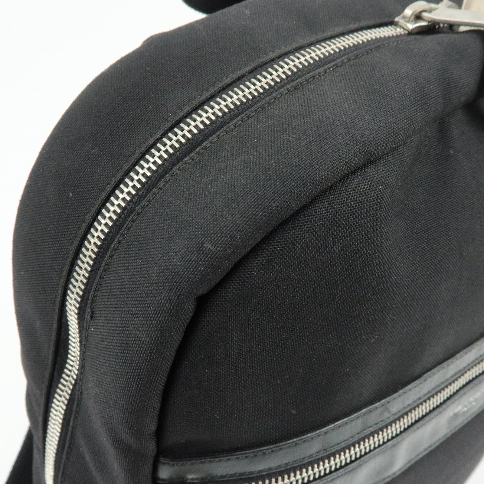 SAINT LAURENT PARIS Canvas Leather Sac City Laptop Backpack 533232