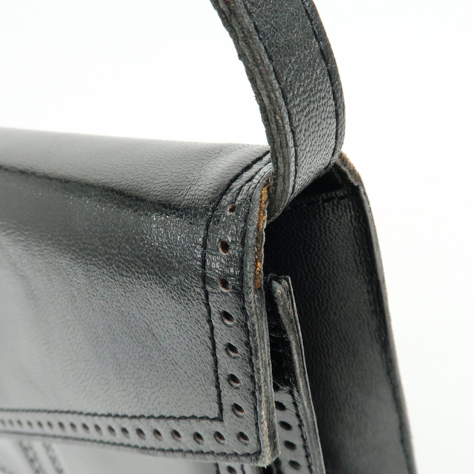 SAINT LAURENT PARIS Leather 2WAY Bag Hand Bag Shoulder Bag Black