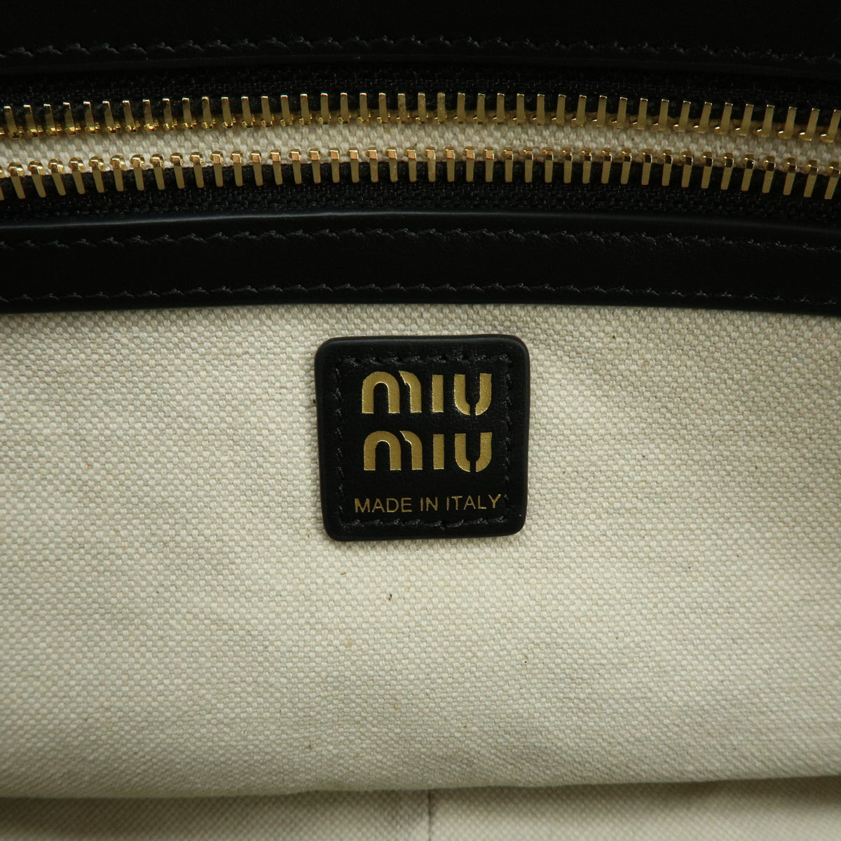 MIU MIU Pocket Top Handle Bag Nappa Leather Boston Bag Black 5BB179