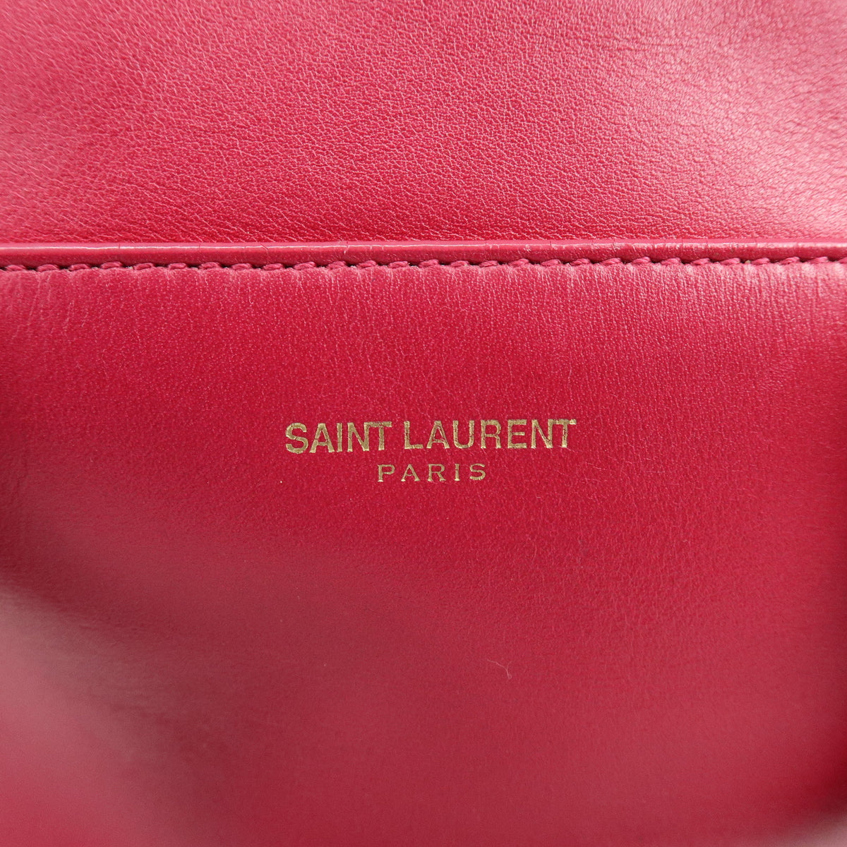 SAINT LAURENT PARIS Baby Duffle Leather 2Way Hand Bag Fuchsia 330958