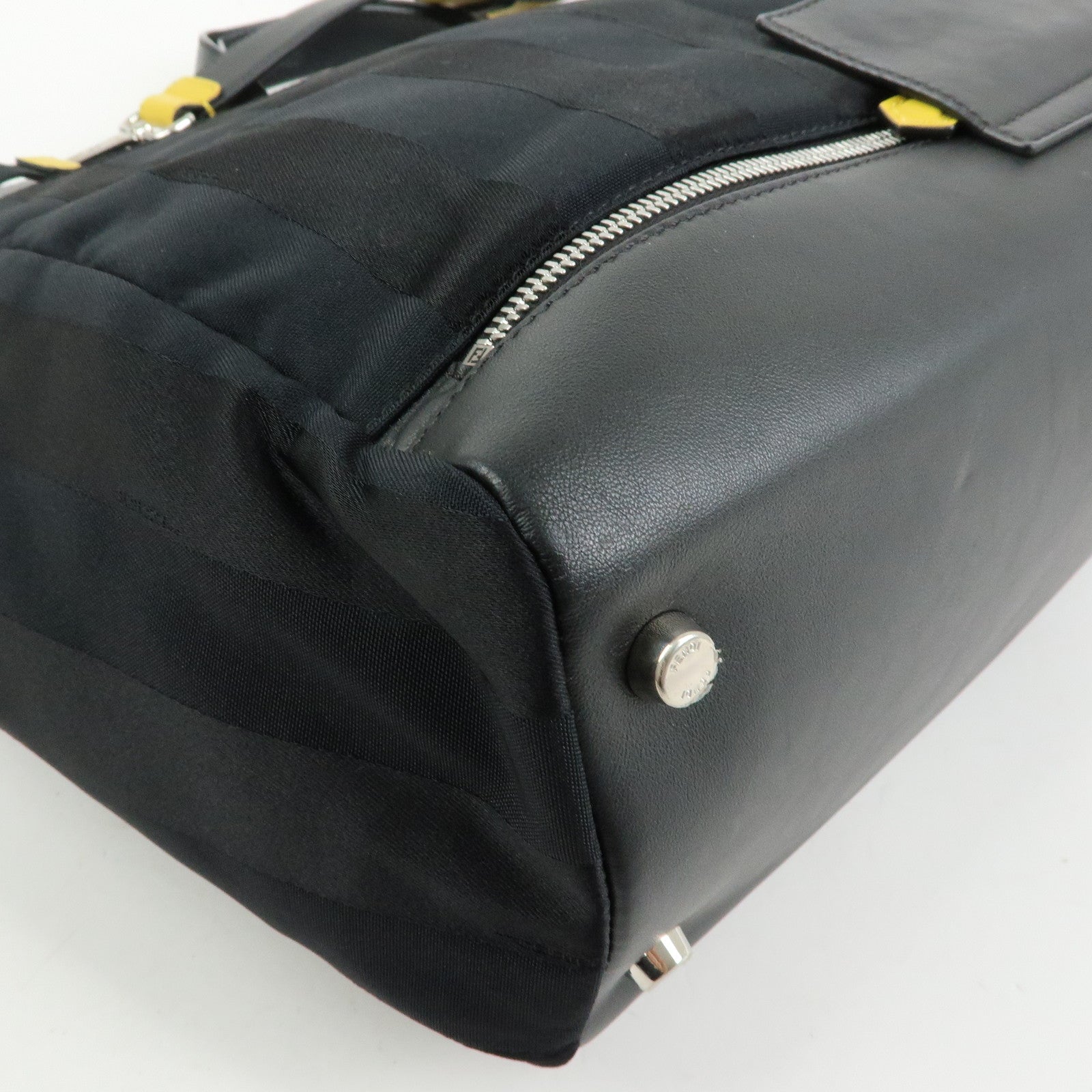 FENDI Pequin Peekaboo Iconic Medium Nylon 2Way Bag Hand Bag 7VA501