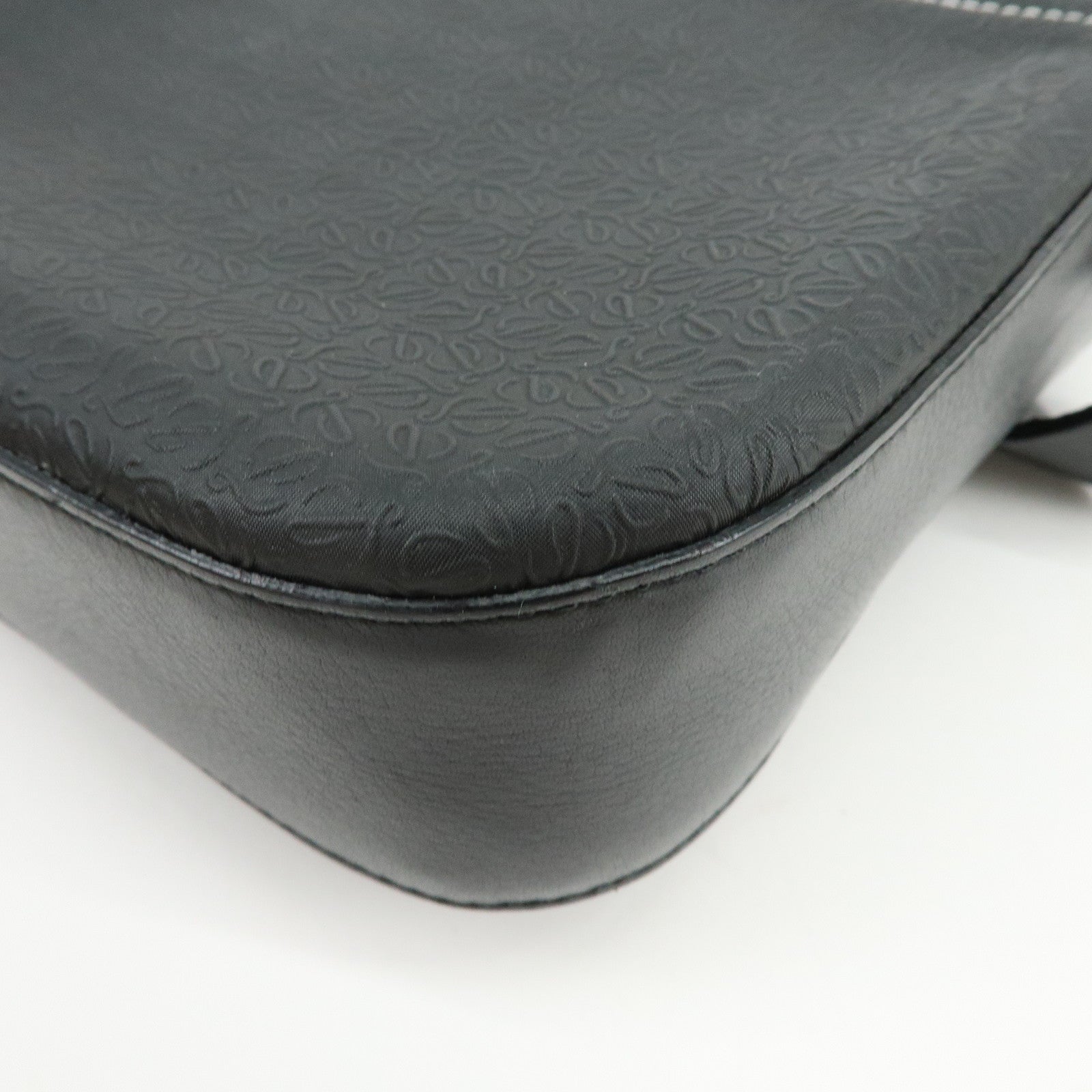 LOEWE Repeat Anagram PVC Leather Shoulder Bag Crossbody Bag Black