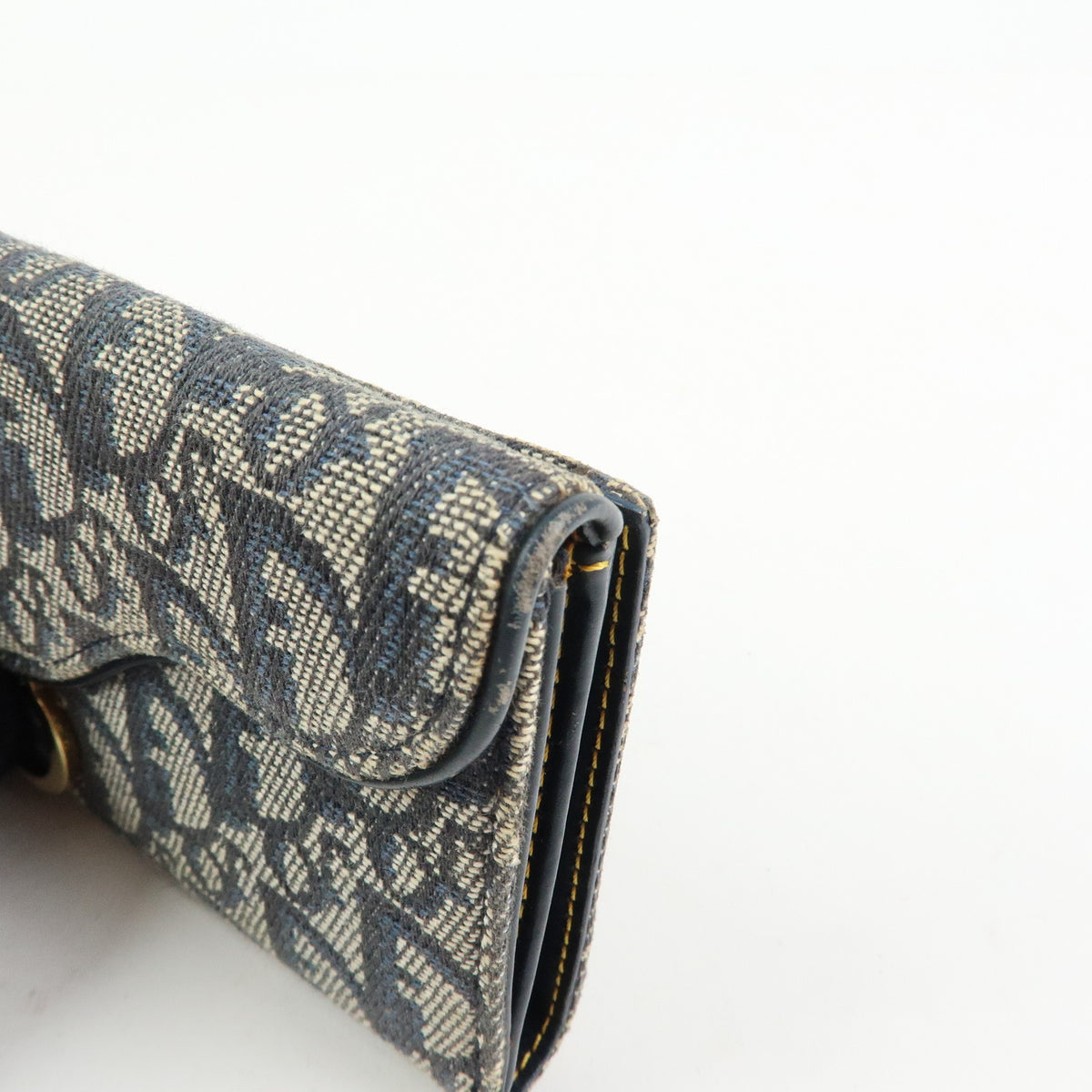 Christian Dior Trotter Saddle Jacquard Canvas Bi-fold Compact Wallet