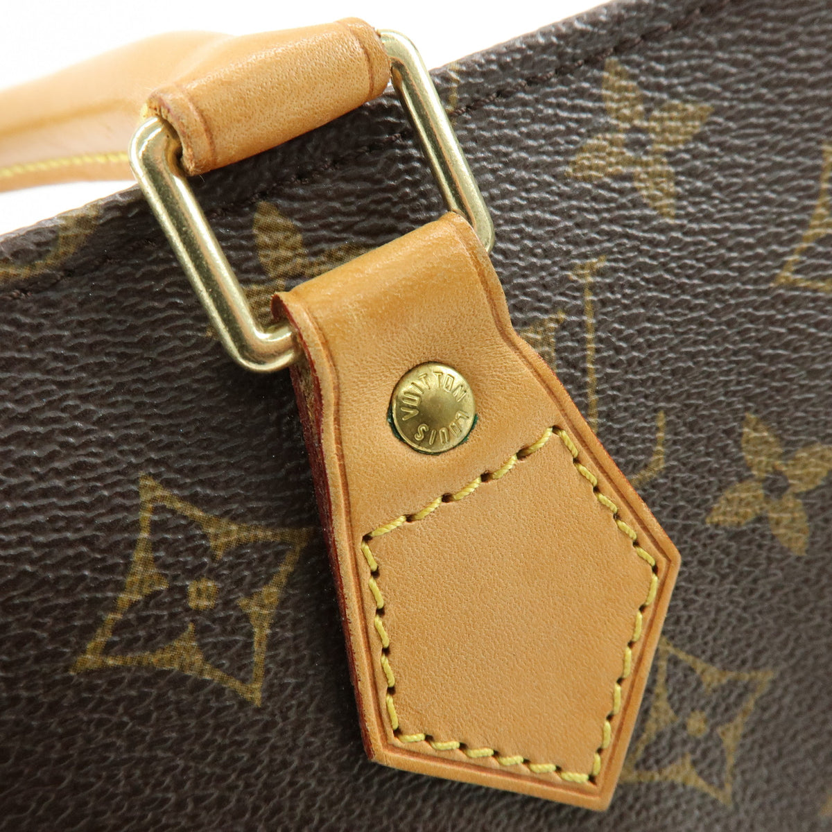 Louis Vuitton Monogram Sac Plat Tote Bag Hand Bag Brown M51140