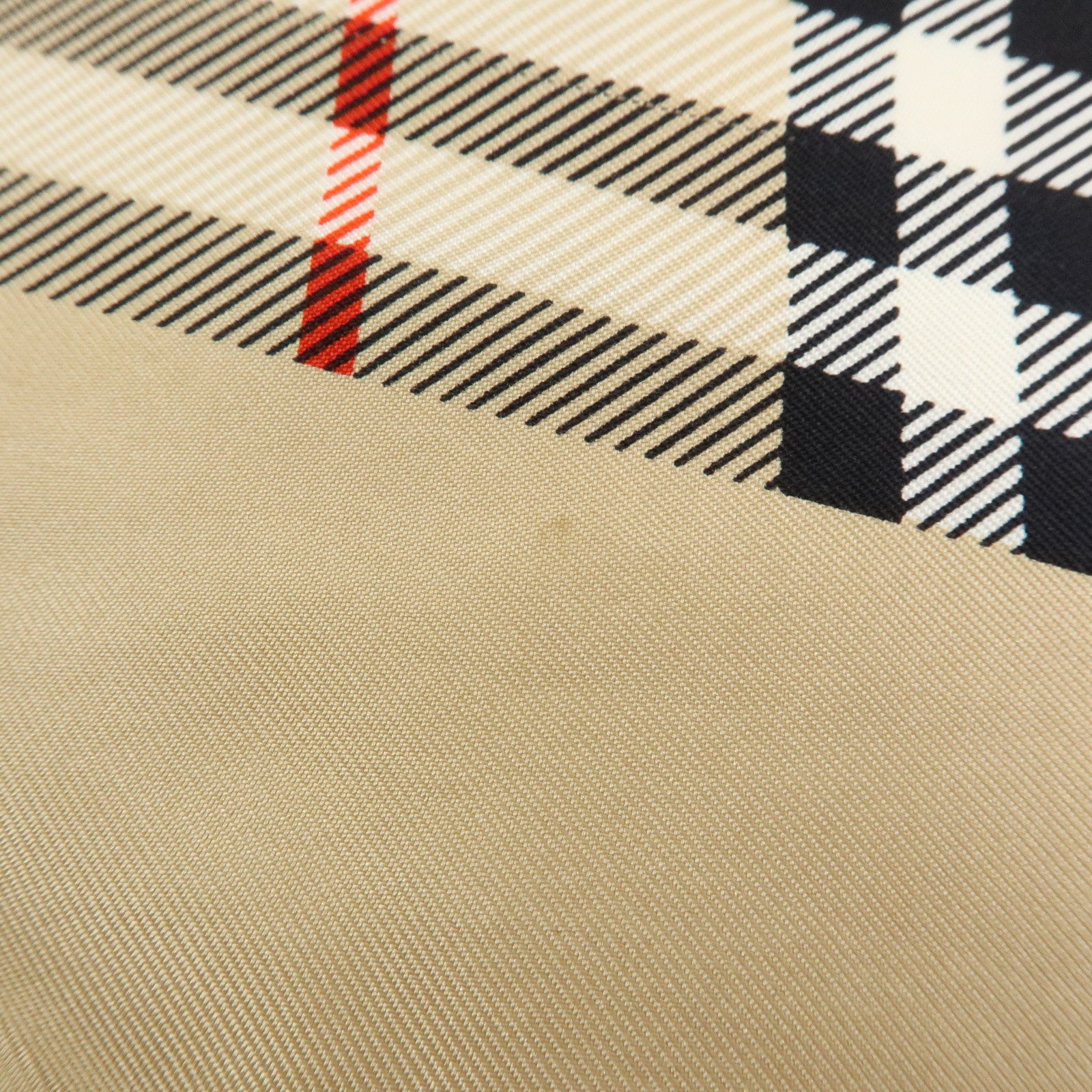BURBERRY Nova Plaid Silk 100% Scarf Beige Black Red