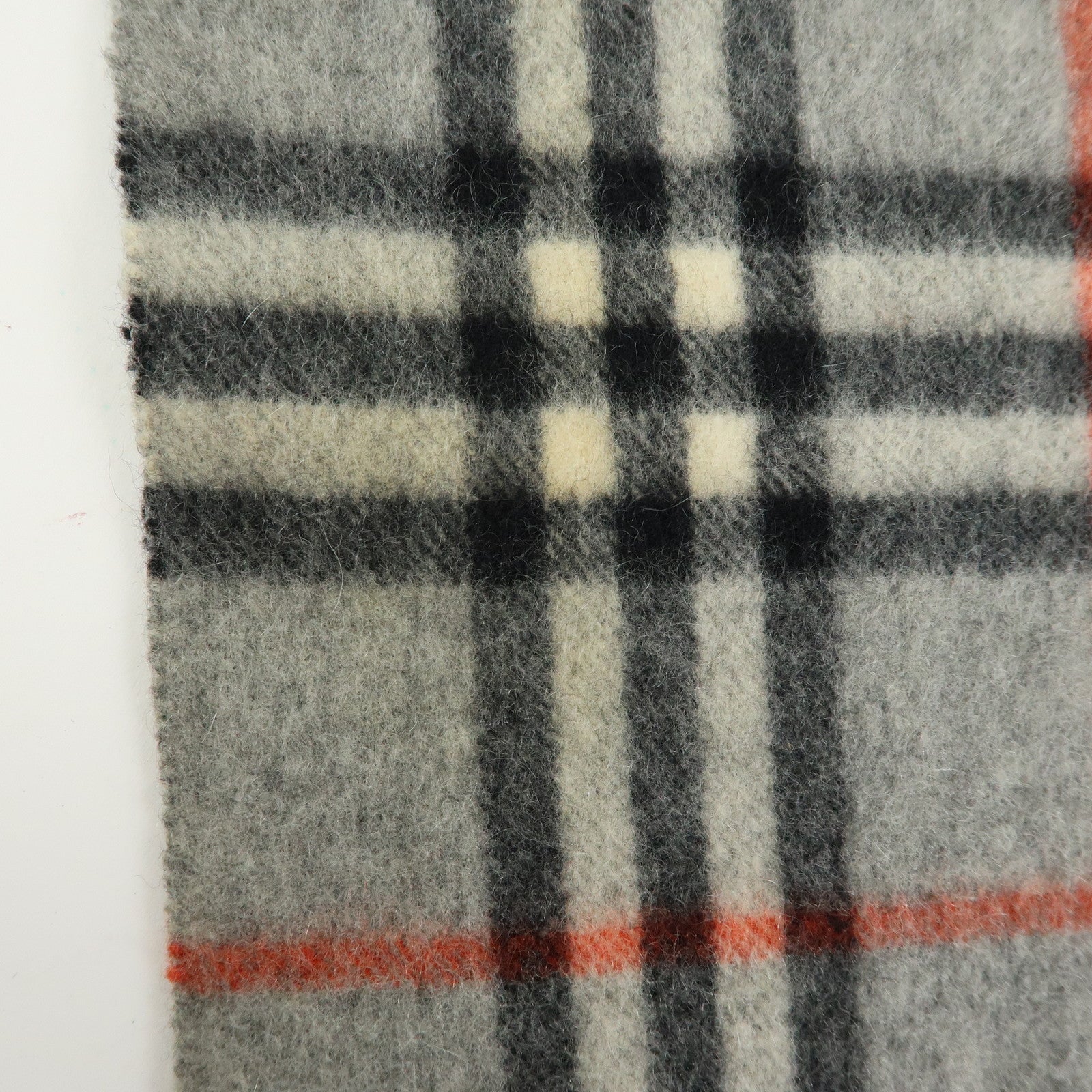 BURBERRY Lot of 2 Cashmere 100% Scarf Shawl Nova Plaid Grey Off White