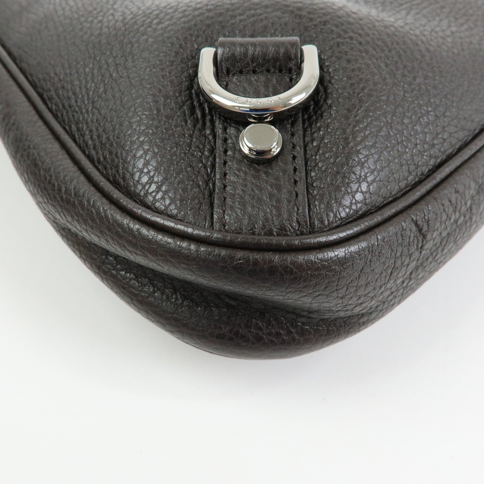 GUCCI Abbey Leather Shoulder Bag Hand Bag Black Silver 268637