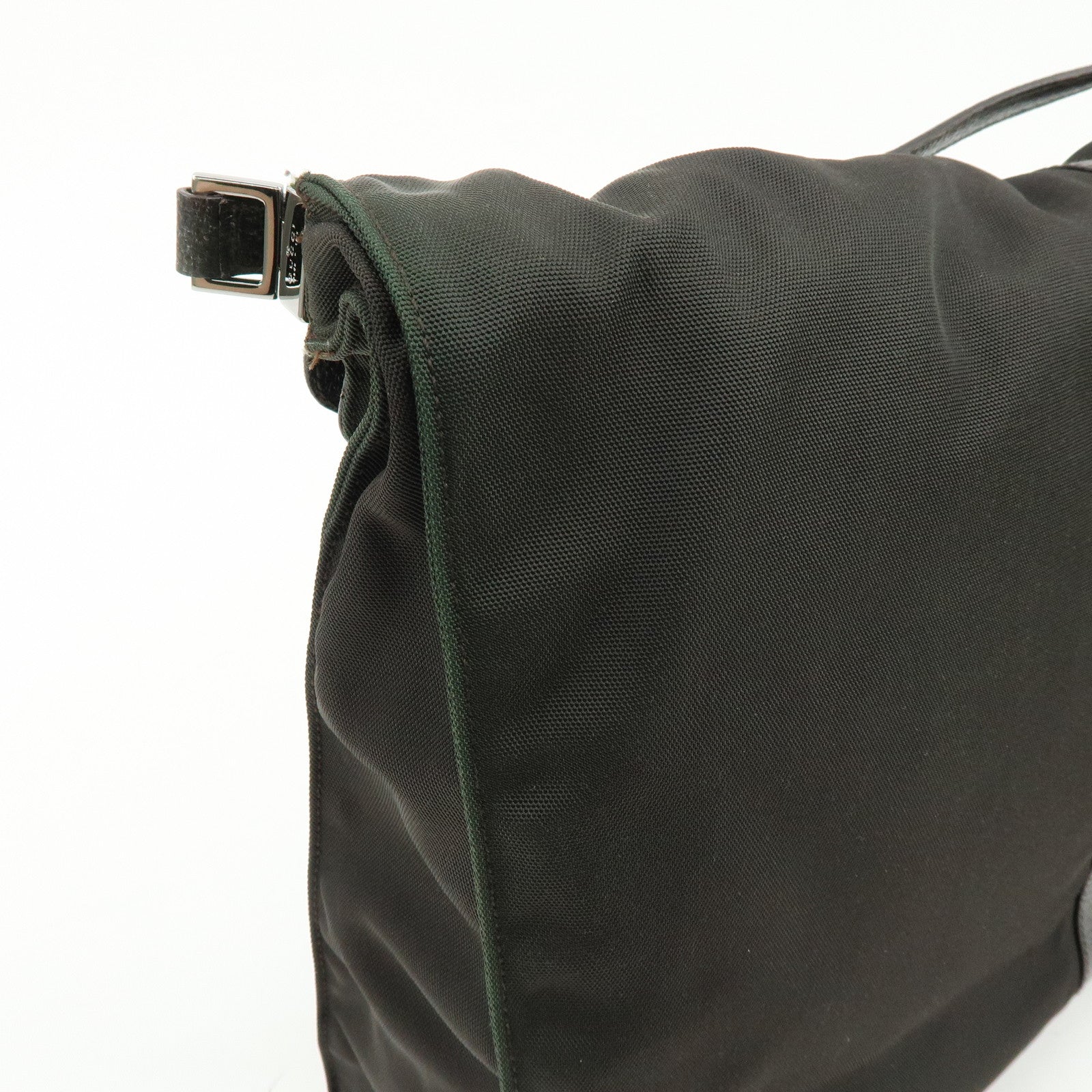 GUCCI Jackie Nylon Leather Shoulder Bag Dark Brown 001 3348