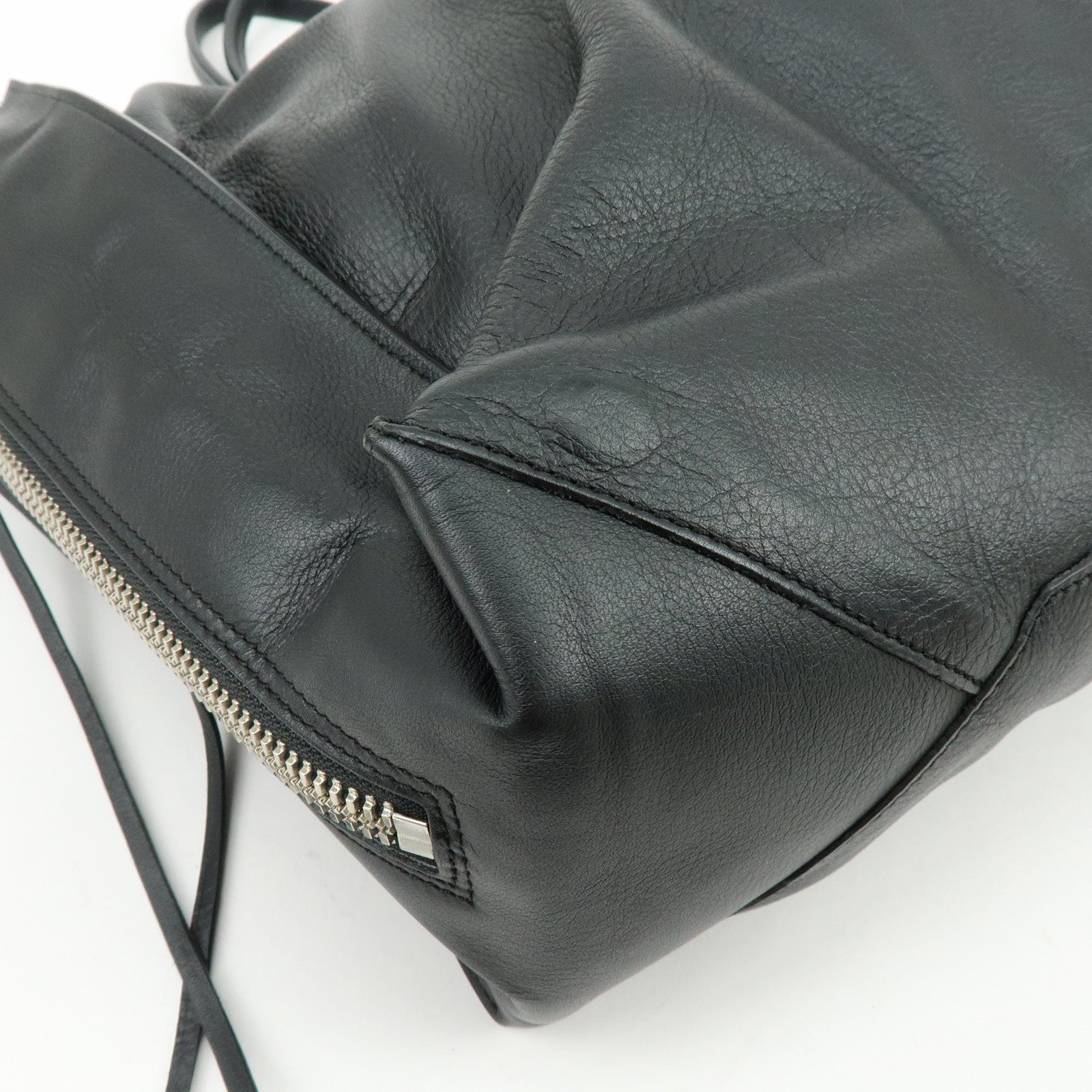 BALENCIAGA The Papier Leather Tote Shoulder Bag Black 236701