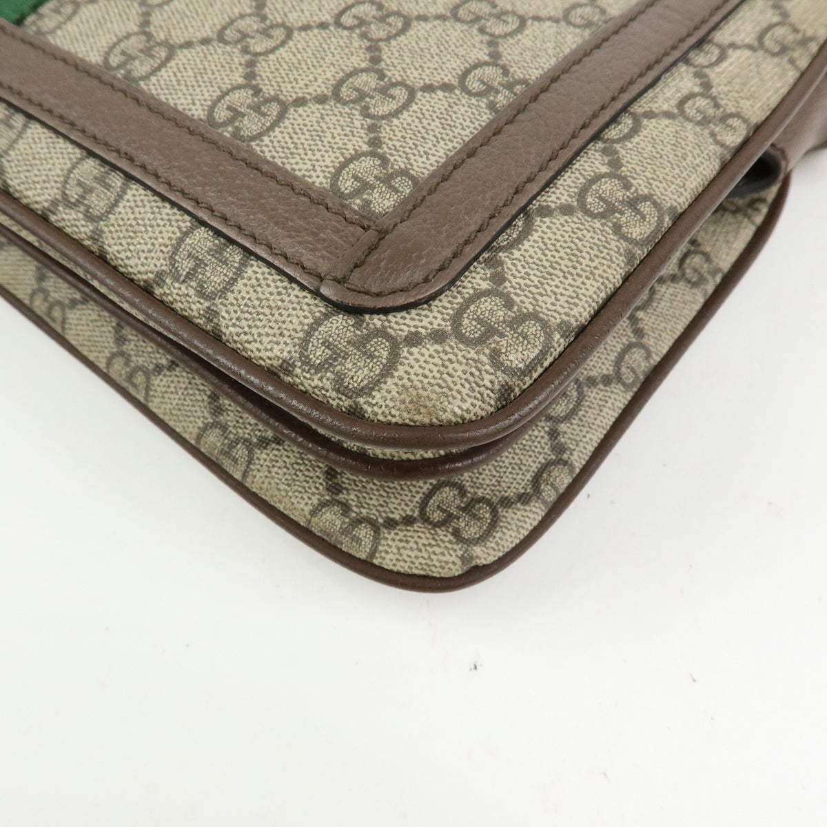 GUCCI Ophidia Sherry GG Supreme Leather Shoulder Bag Beige Brown 523354
