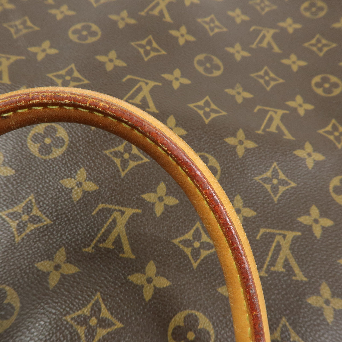 Louis Vuitton Monogram Sac Plat Tote Bag Hand Bag Brown M51140