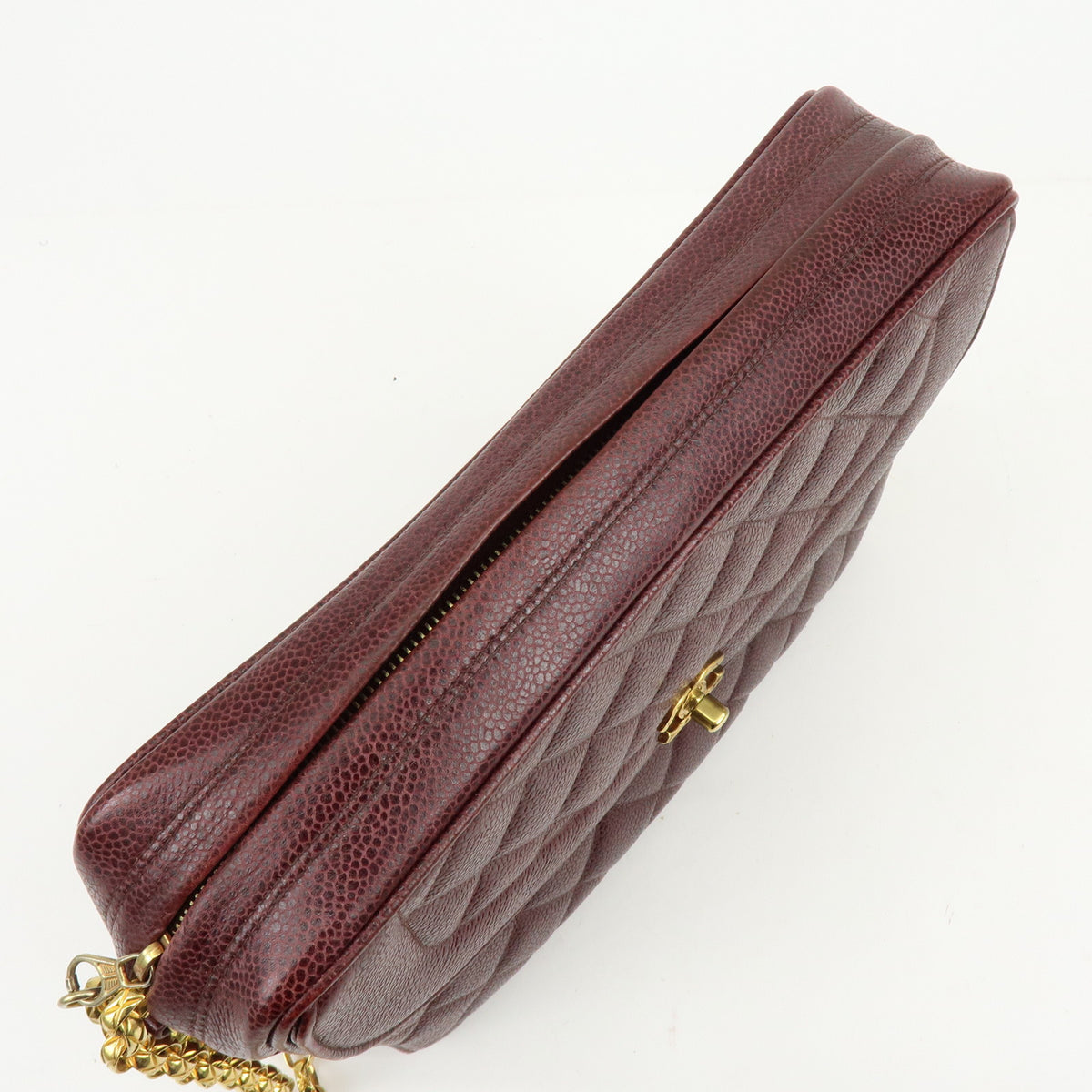 CHANEL Matelasse Diana Caviarskin Chain Shoulder Crossbody Bag Bordeaux