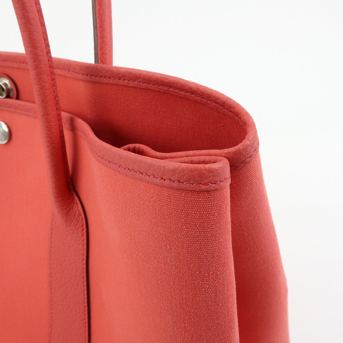 HERMES Garden Party PM Toile Ash Leather □N Stamped Tote Bag