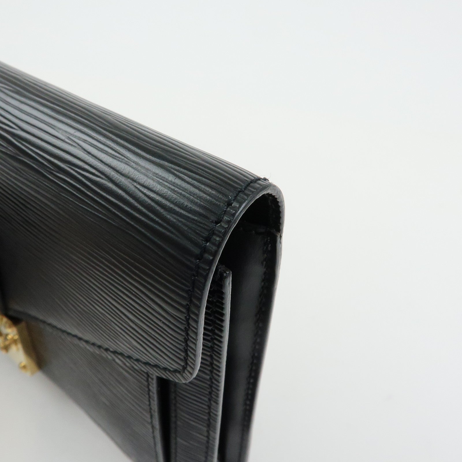 Louis Vuitton Epi Sellier Dragonne Leather Clutch Bag Noir Black M52612