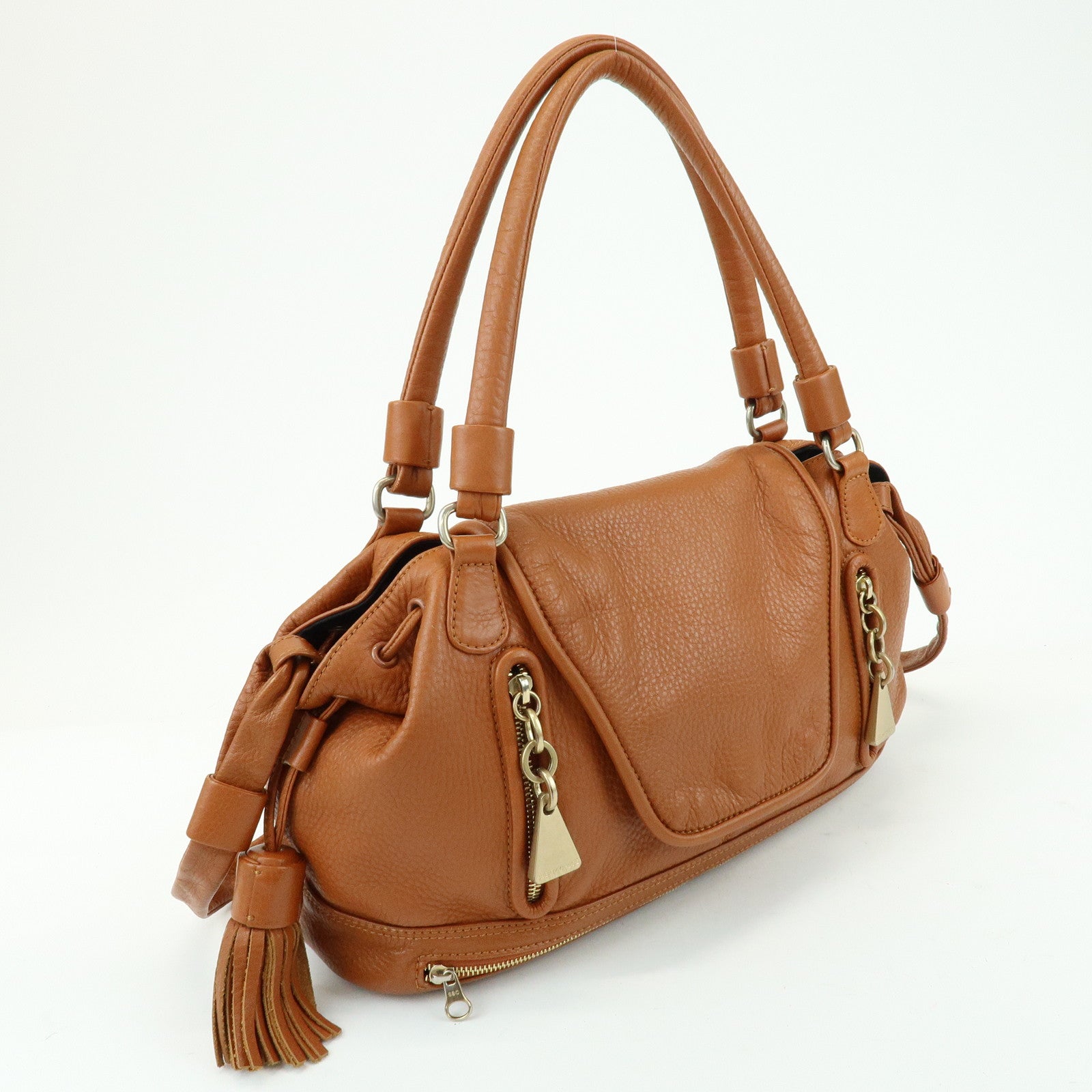 Chloe See by Chloe Cherry Leather 2Way Bag Hand Bag Tassel Brown