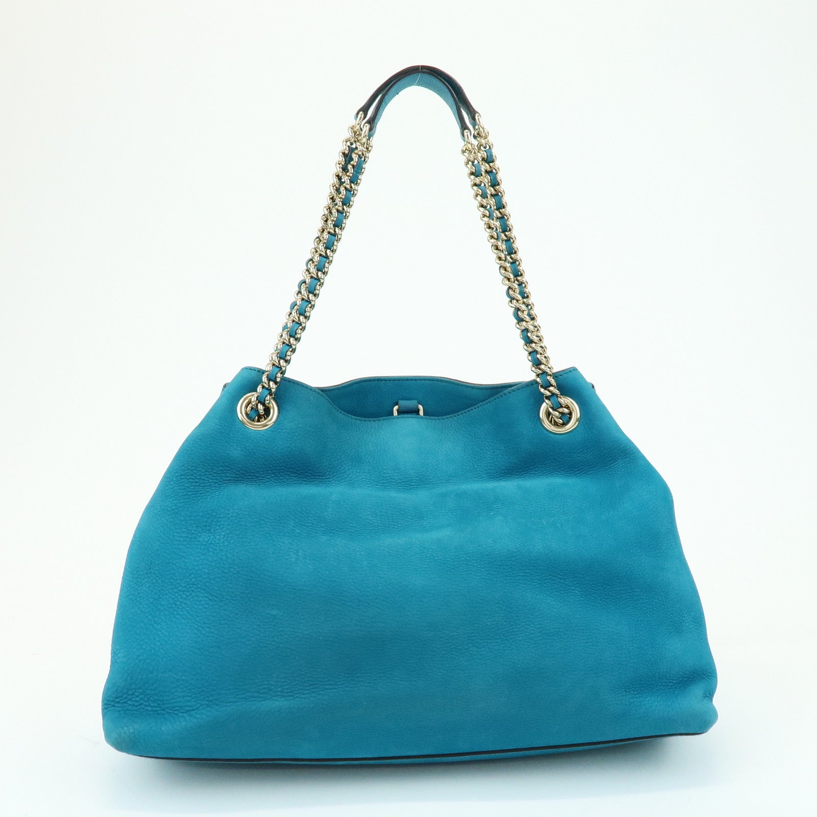 GUCCI SOHO Interlocking G Chain Shoulder Bag Blue 308982
