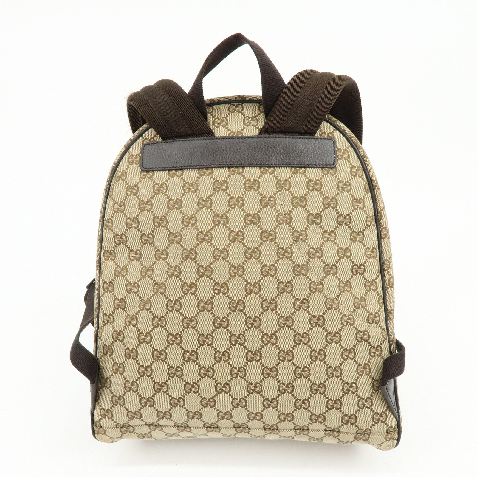 GUCCI GG Canvas Leather Backpack Rucksuck Beige Brown 449906