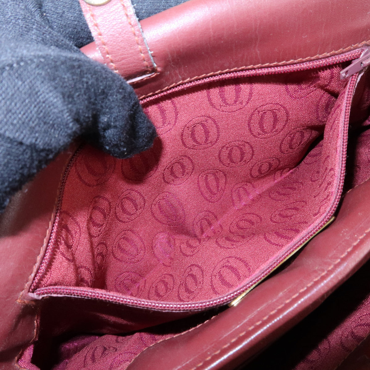 Cartier Must de Cartier Leather Shoulder Bag Crossbody Bag Bordeaux