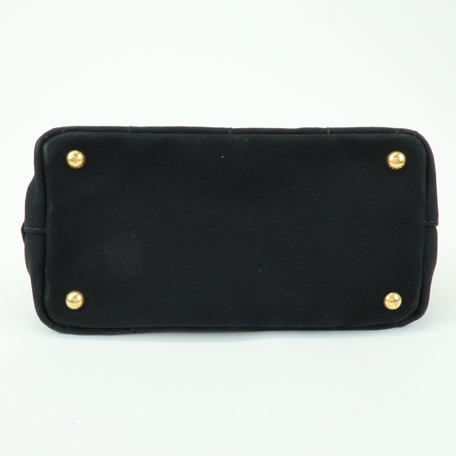 PRADA Canapa Mini Canvas 2Way Bag Hand Bag Black 1BG439