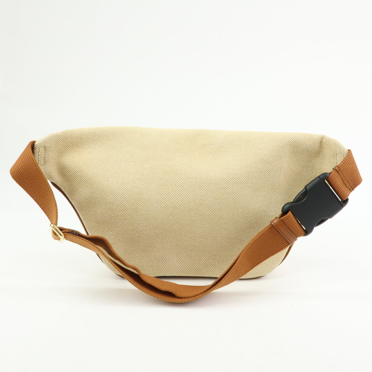 GUCCI Sherry Interlocking G Canvas Leather Waist Body Bag Beige 575082