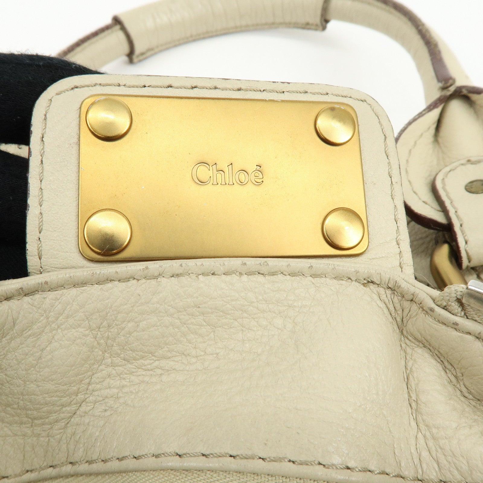 Chloe Paddington Leather Shoulder Bag Hand Bag Ivory