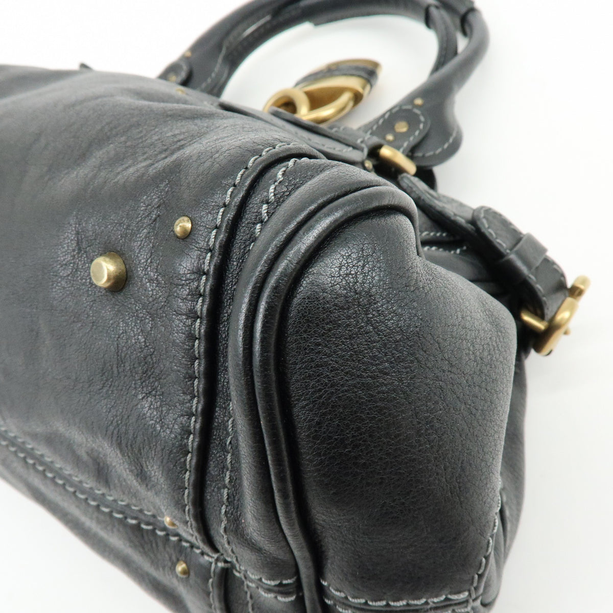 Chloe Paddington Leather Hand Bag Shoulder Bag Black