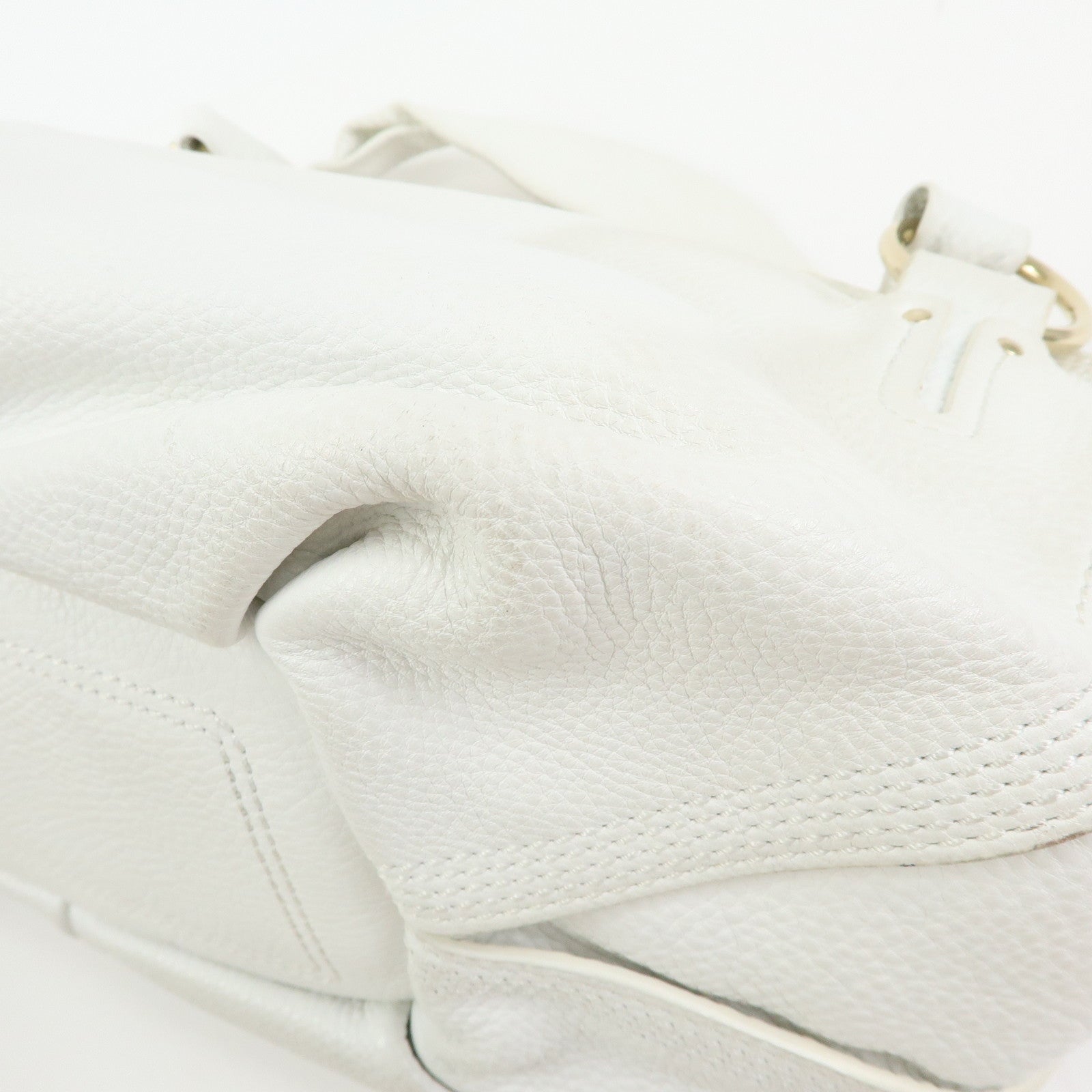 Celine Bittersweet Leather Shoulder Bag Hand Bag Hobo Bag White