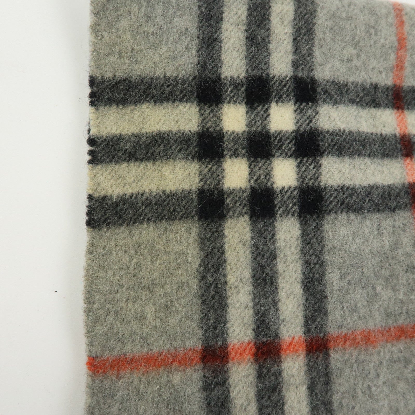 BURBERRY Lot of 2 Cashmere 100% Scarf Shawl Nova Plaid Grey Off White