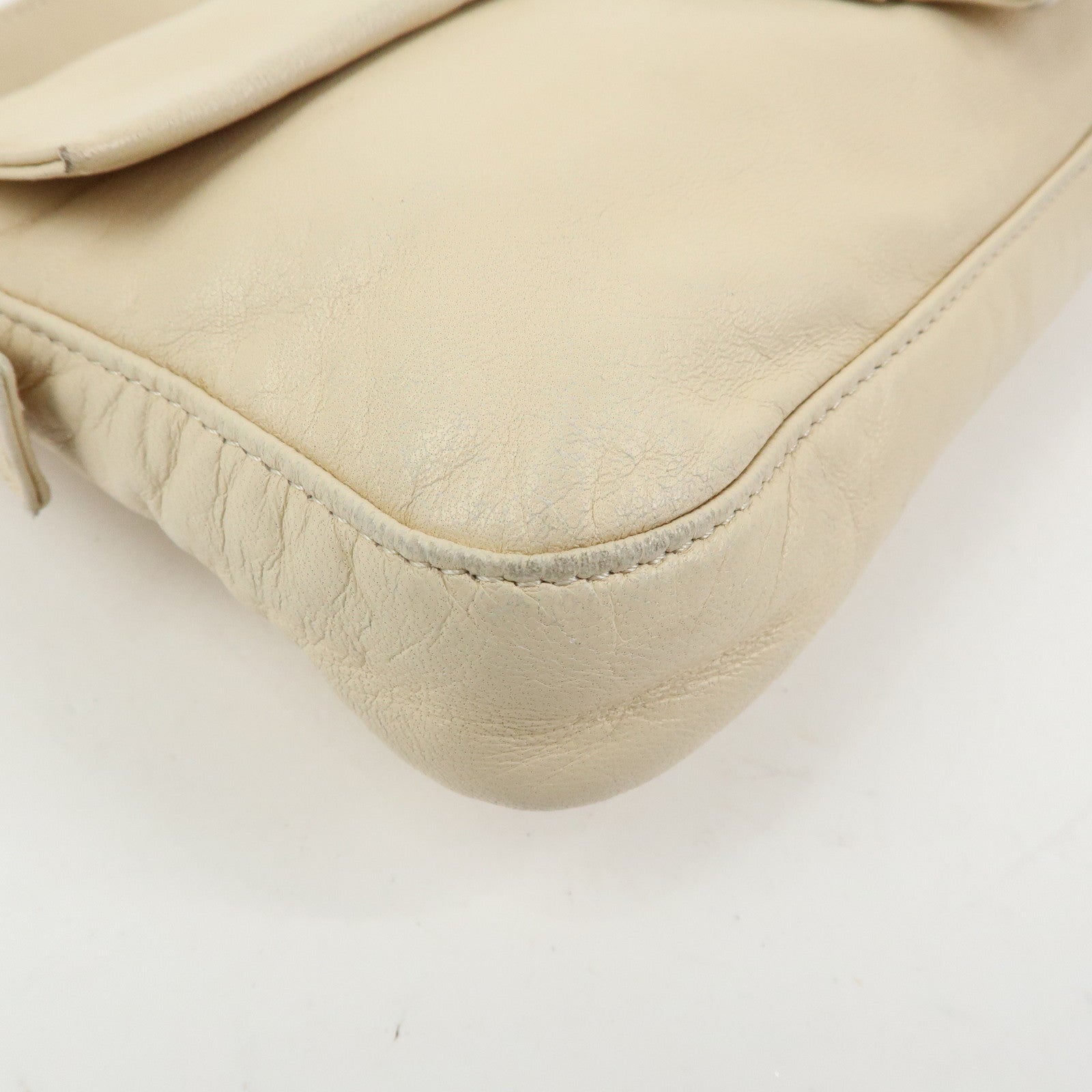FENDI Mamma Baguette Nappa Leather Shoulder Bag Hand Bag Ivory