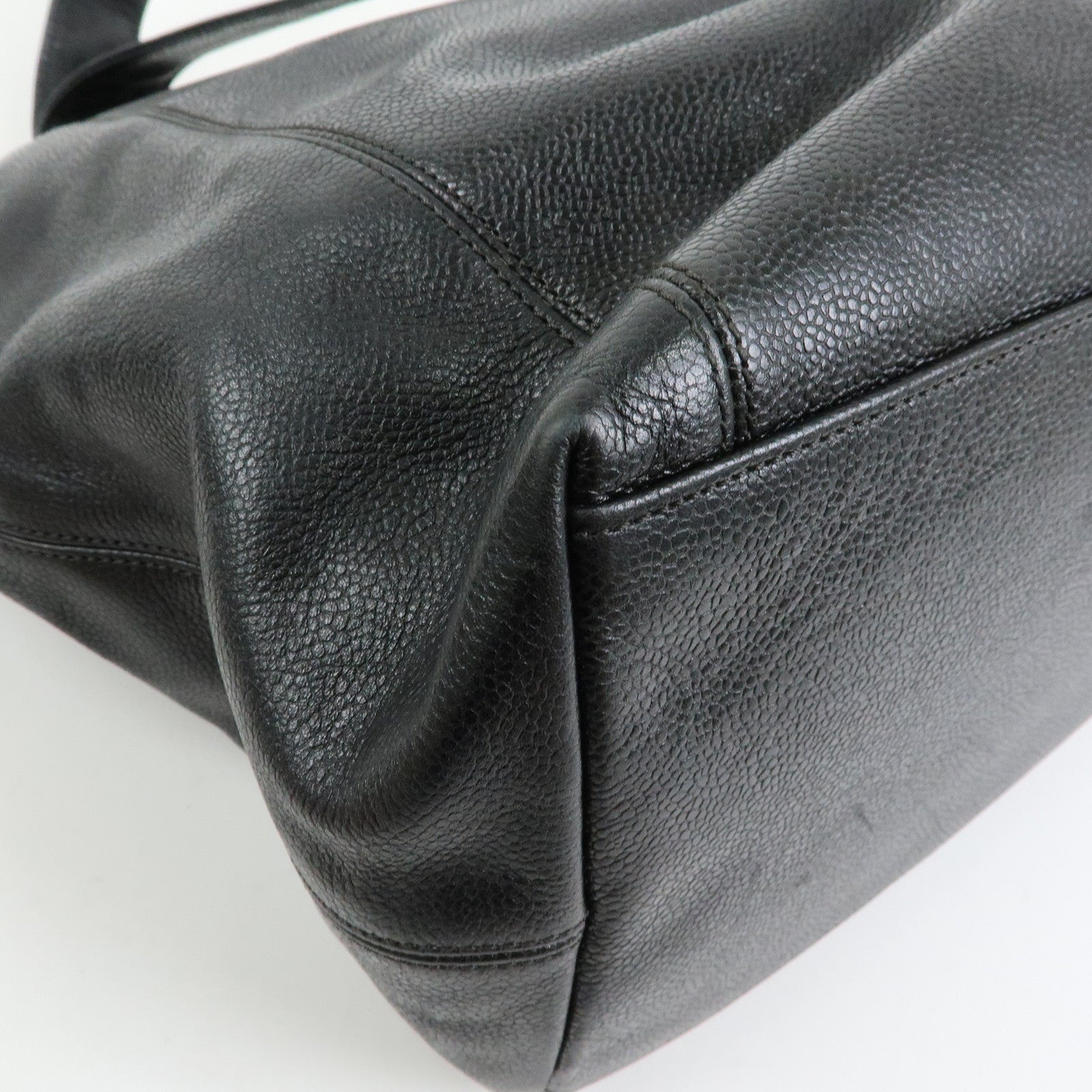 CHANEL COCO Mark Caviarskin Shoulder Bag Tote Bag Black