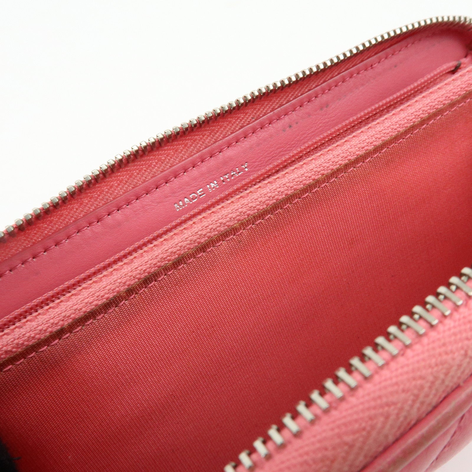 CHANEL COCO Mark Matelasse Lamb Skin Patent Leather Long Zip Wallet