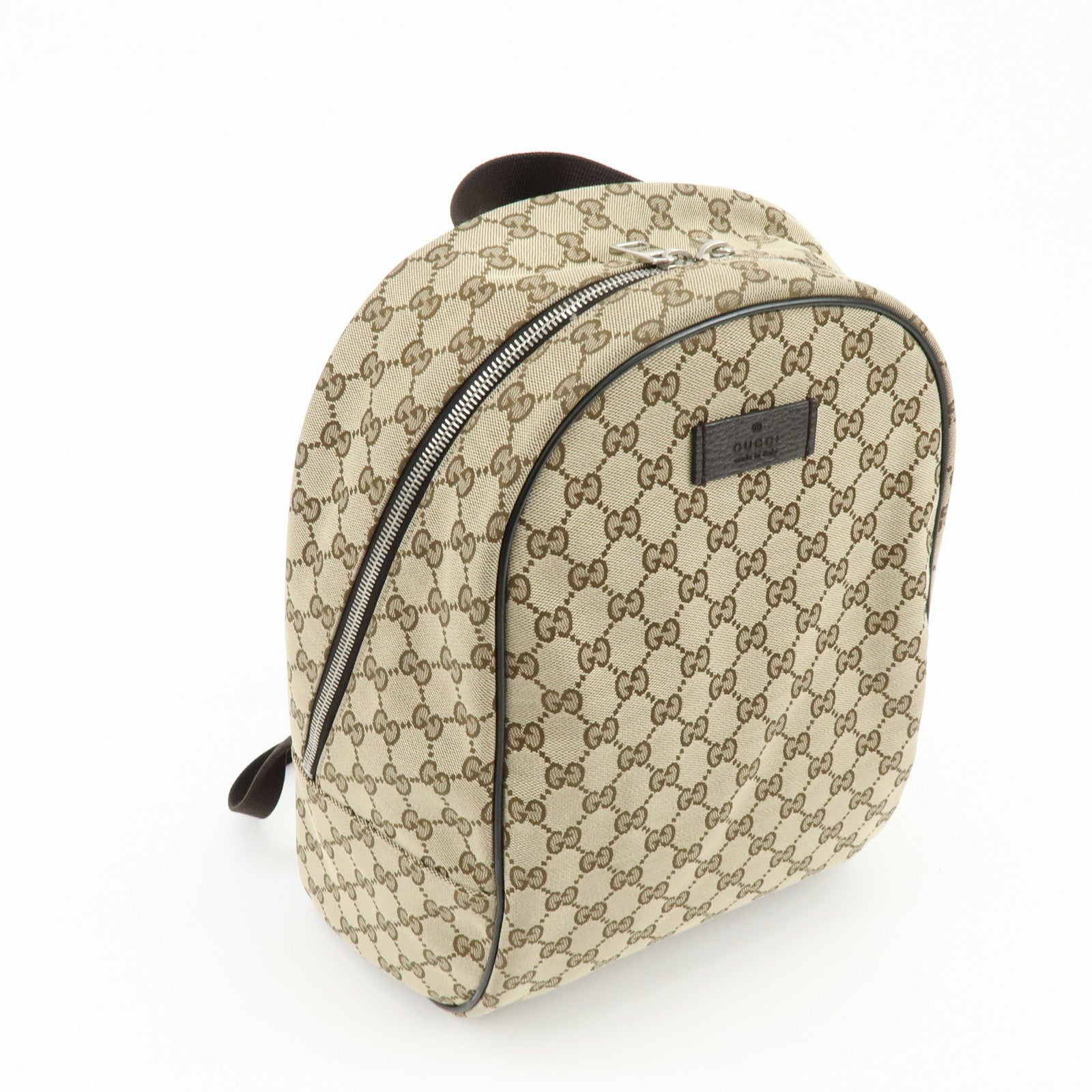 GUCCI GG Canvas Leather Backpack Rucksuck Beige Brown 449906