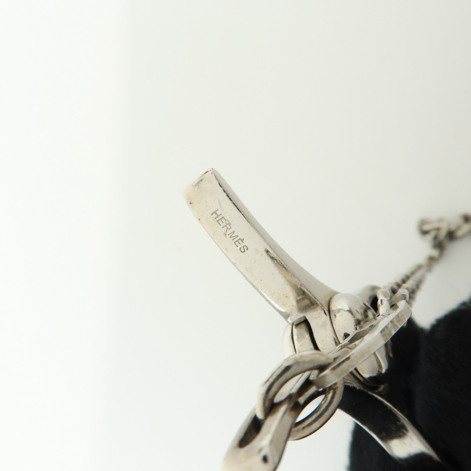 HERMES Filou Metal Glove Clip Glove Holder Palladium Silver