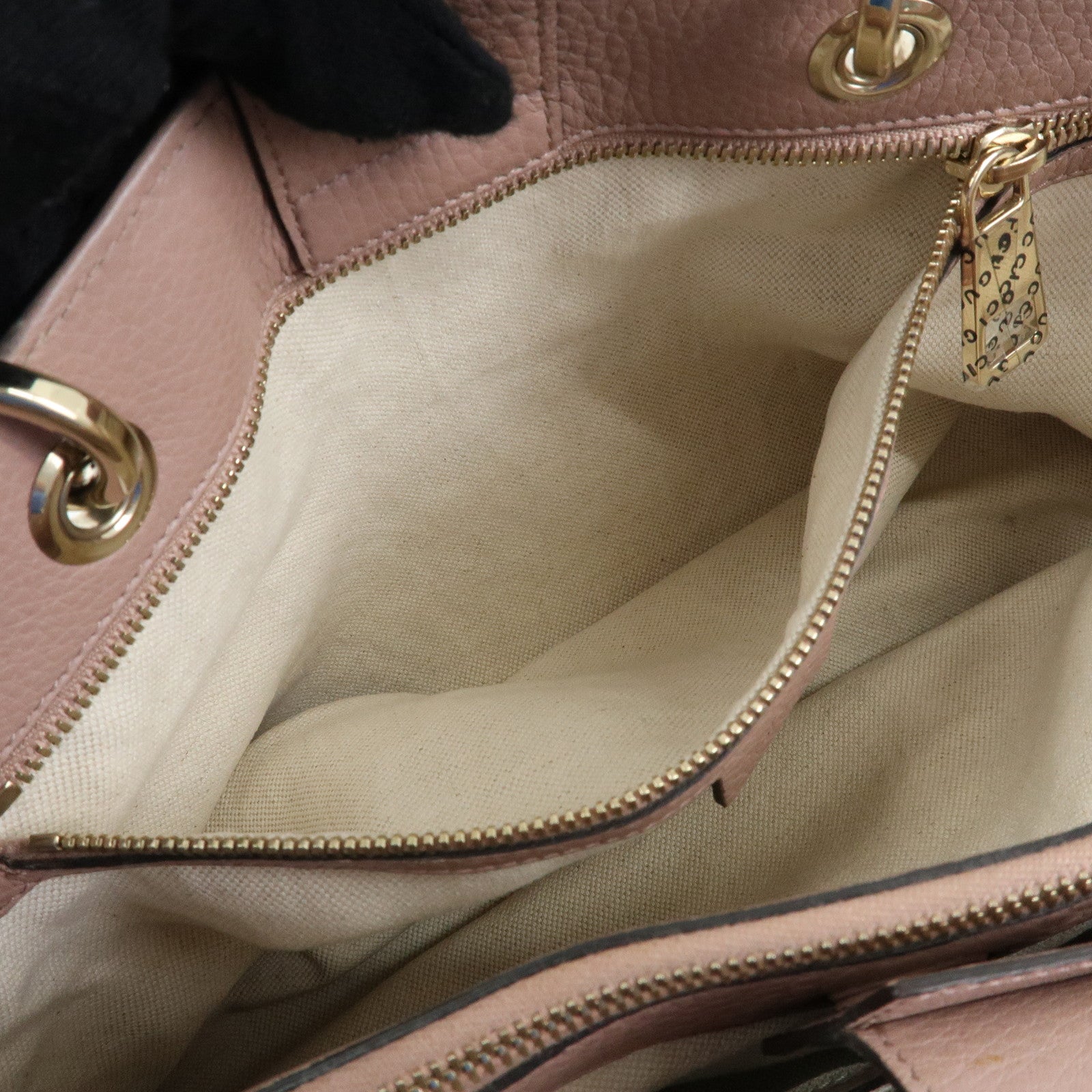 GUCCI Bamboo Shopper Medium 2Way Bag Shoulder Bag Pink Beige 323660