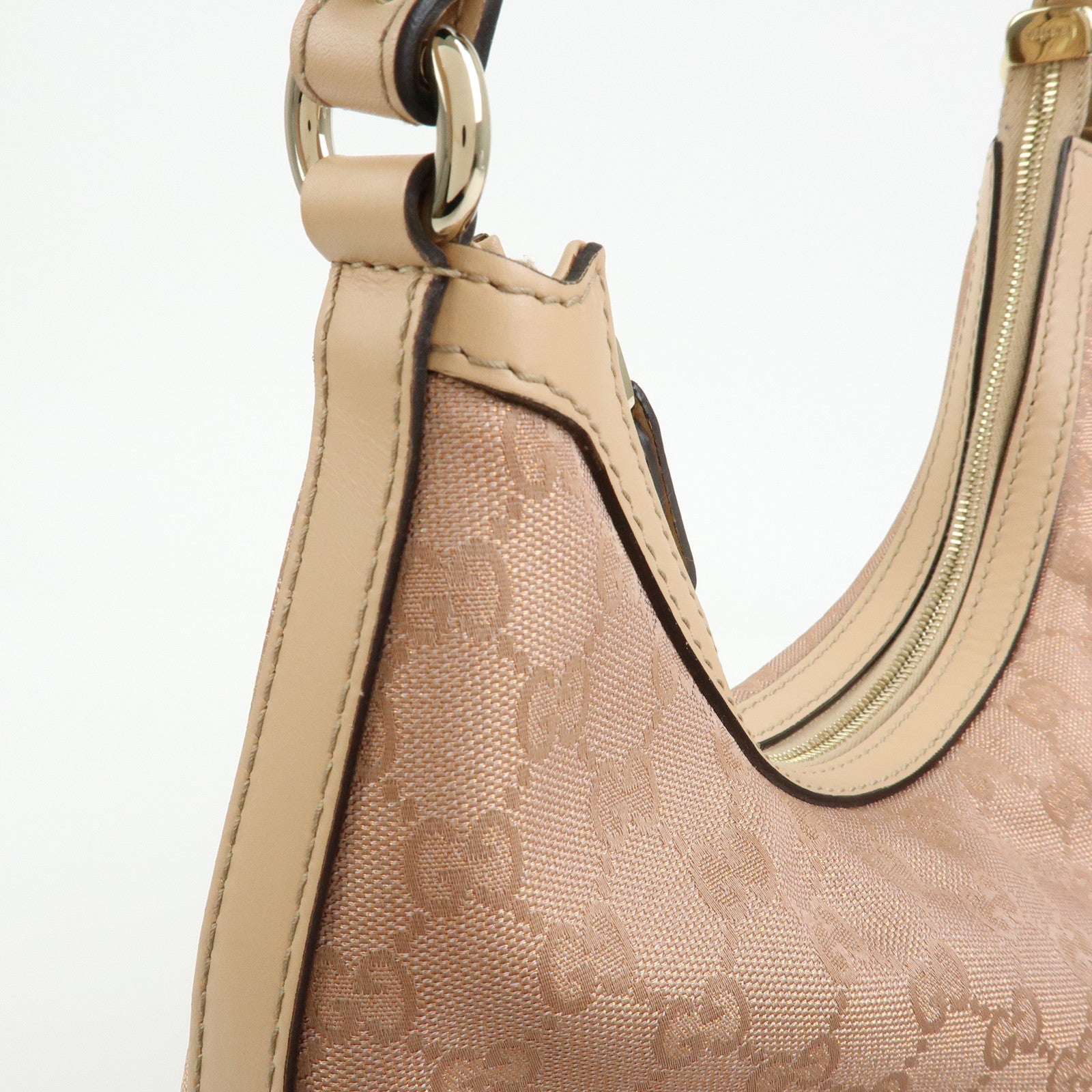 GUCCI Lovely Heart GG Canvas Leather Shoulder Hand Bag Pink 257070
