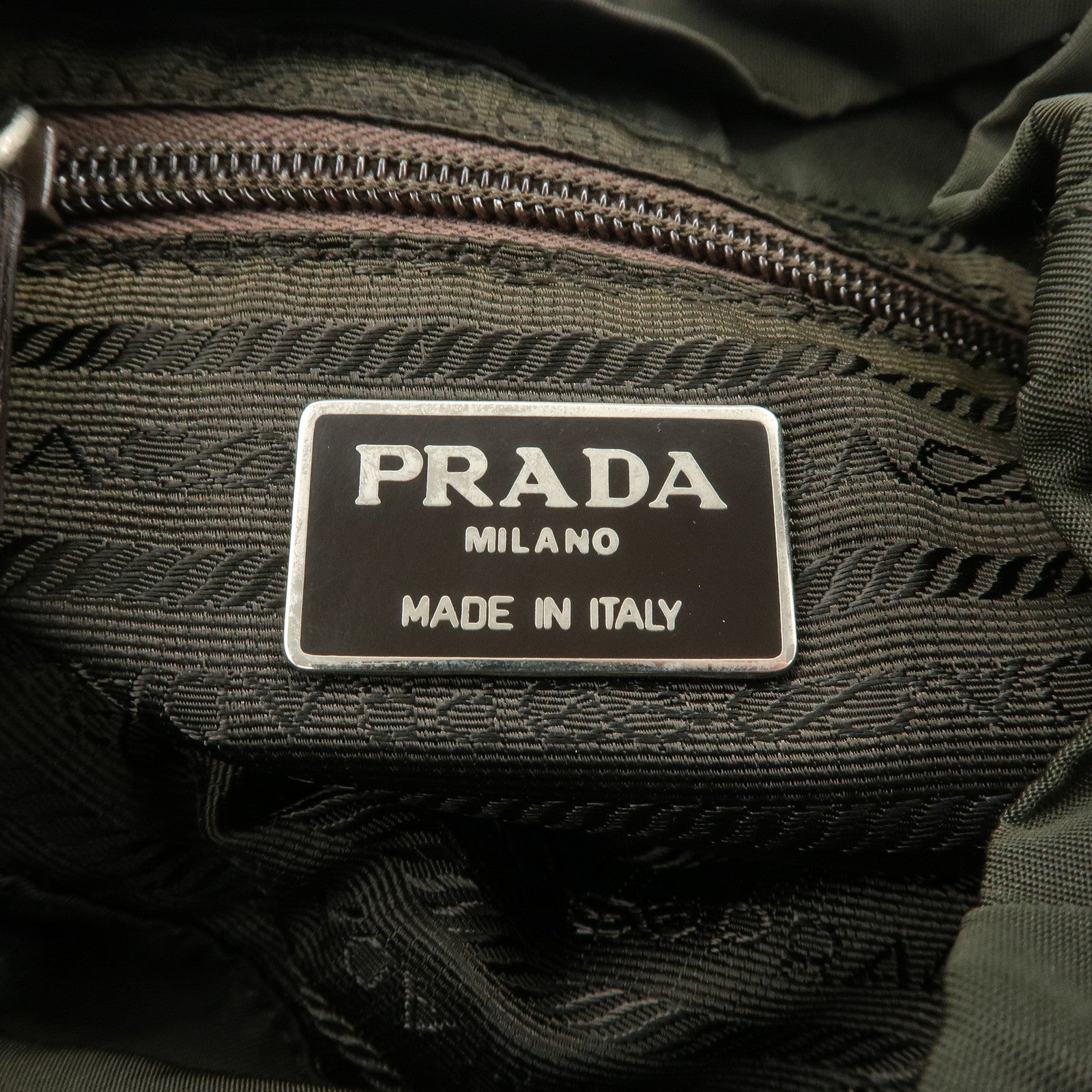 PRADA  Triangle Logo Leather Nylon BackPack B5885F Used