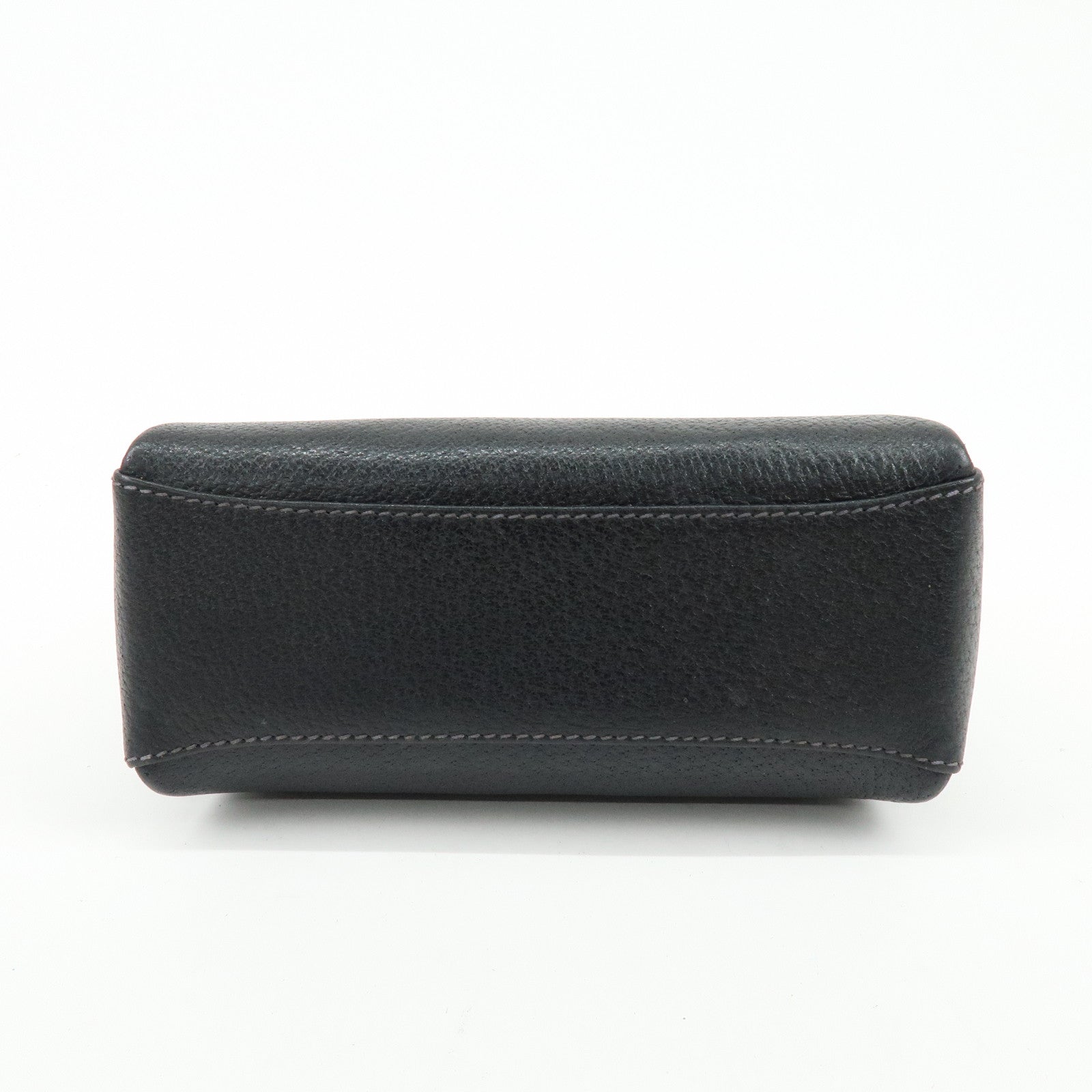 GUCCI Bamboo Turn Lock Leather Mini Hand Bag Black 000・33・0249