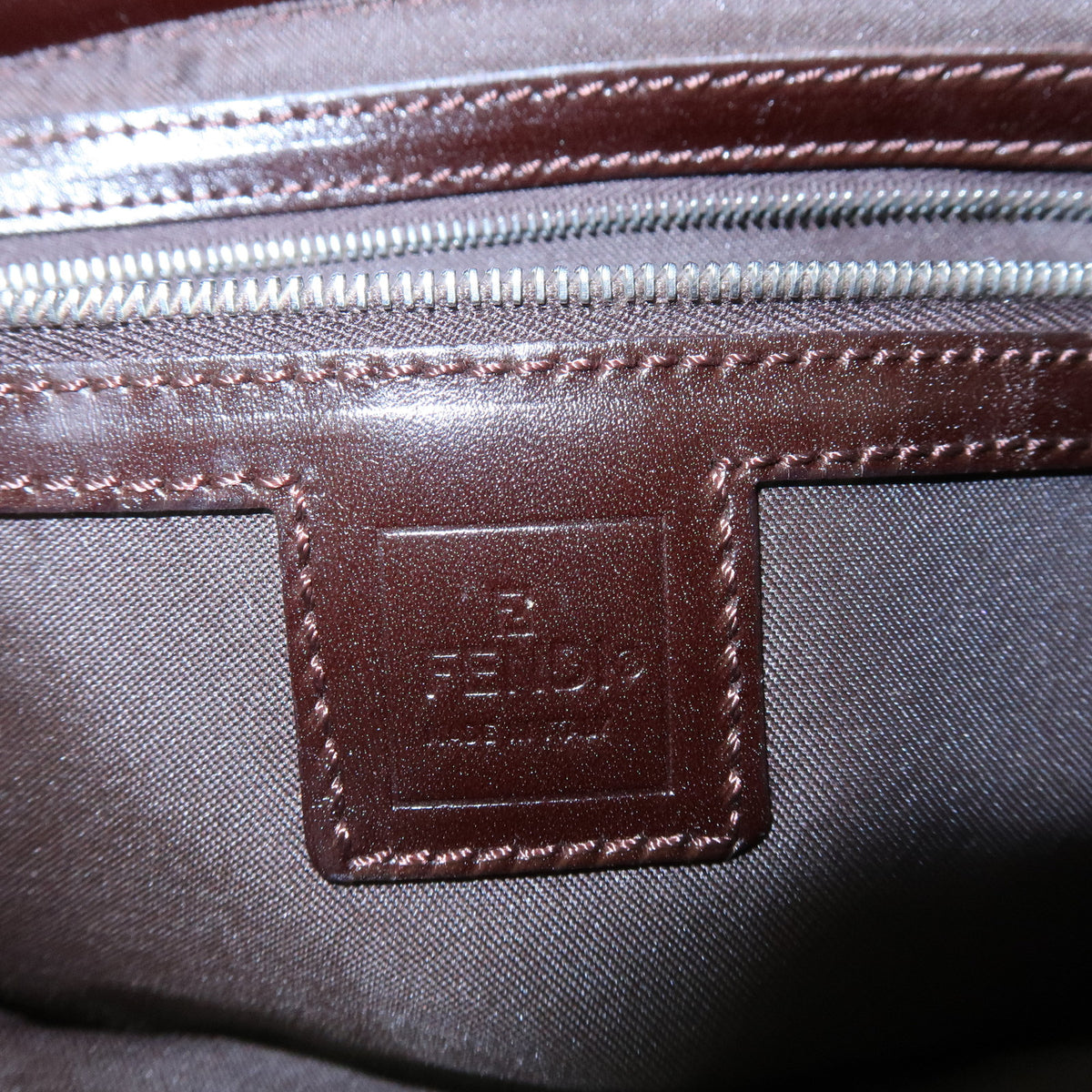 FENDI Zucca Canvas Leather Shoulder Bag Hand Bag Brown Black 26566