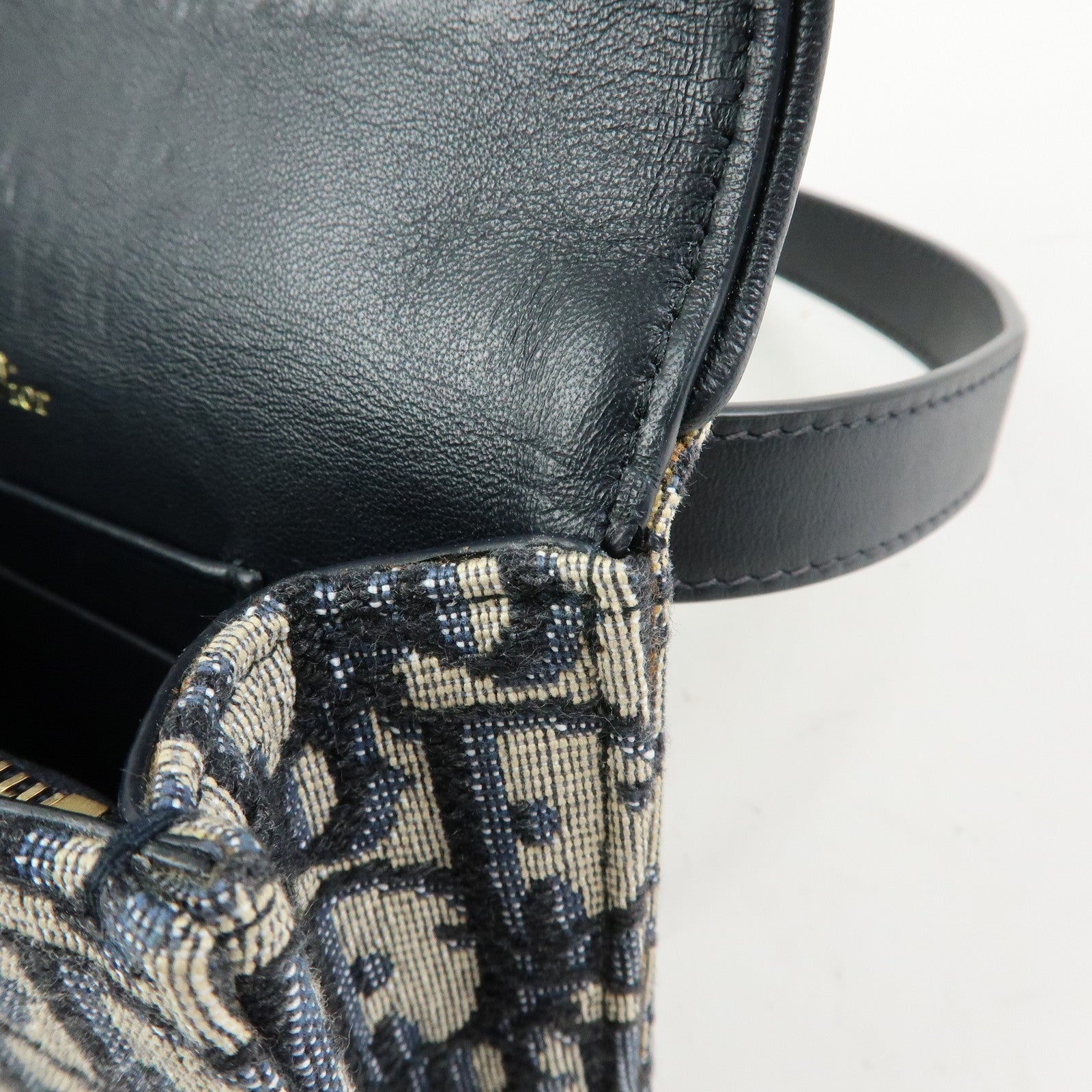 Christian Dior Saddle Trotter Canvas Waist Pouch Body Bag Navy