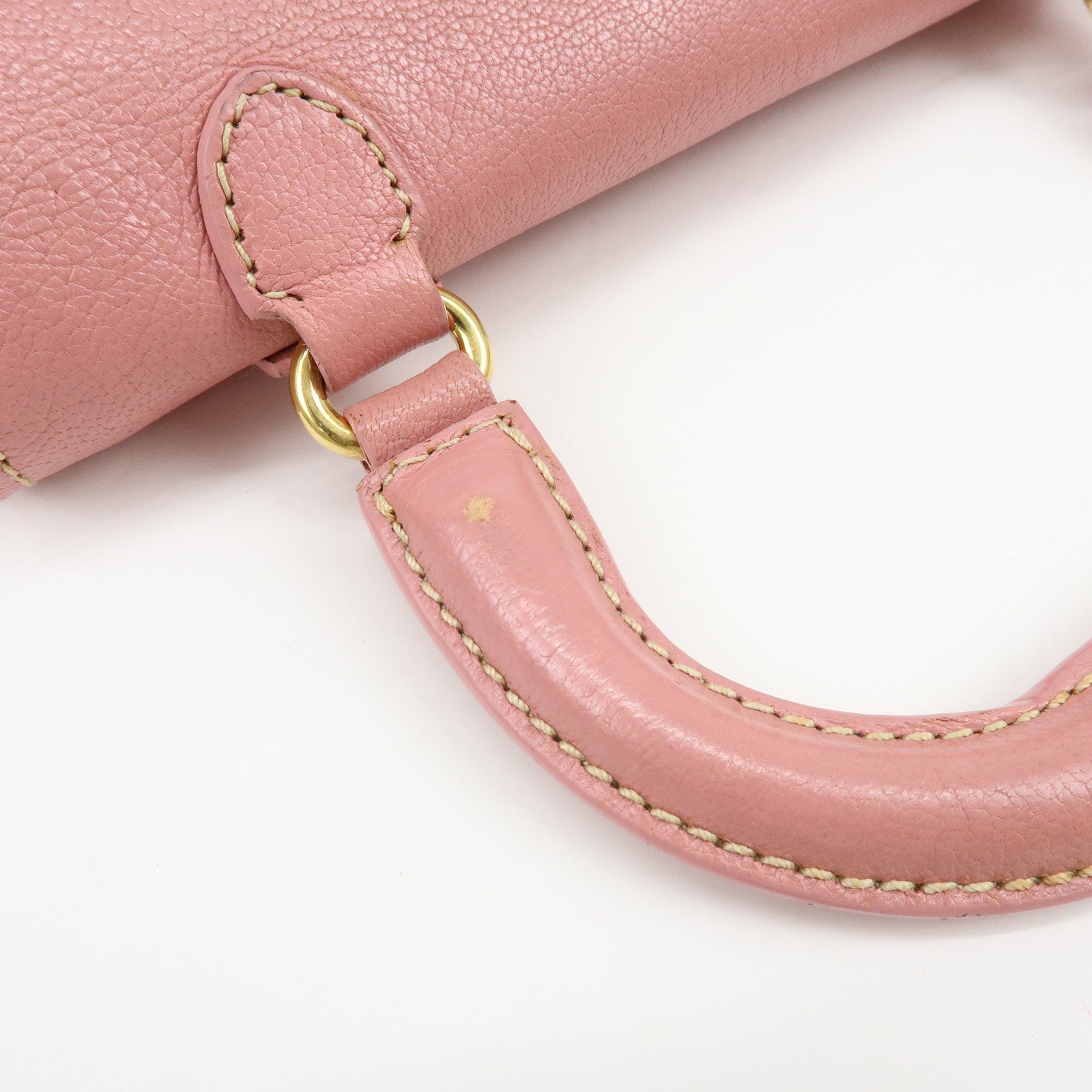 MIU MIU Madras Leather 2Way Bag Hand Bag Shoulder Bag Pink