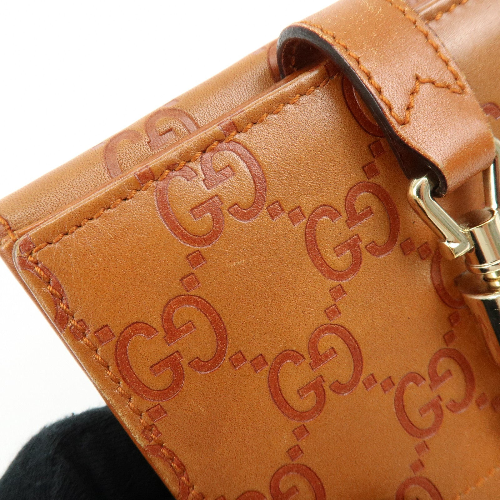 GUCCI New Jackie Guccissima Leather Compact Wallet Brown 141435