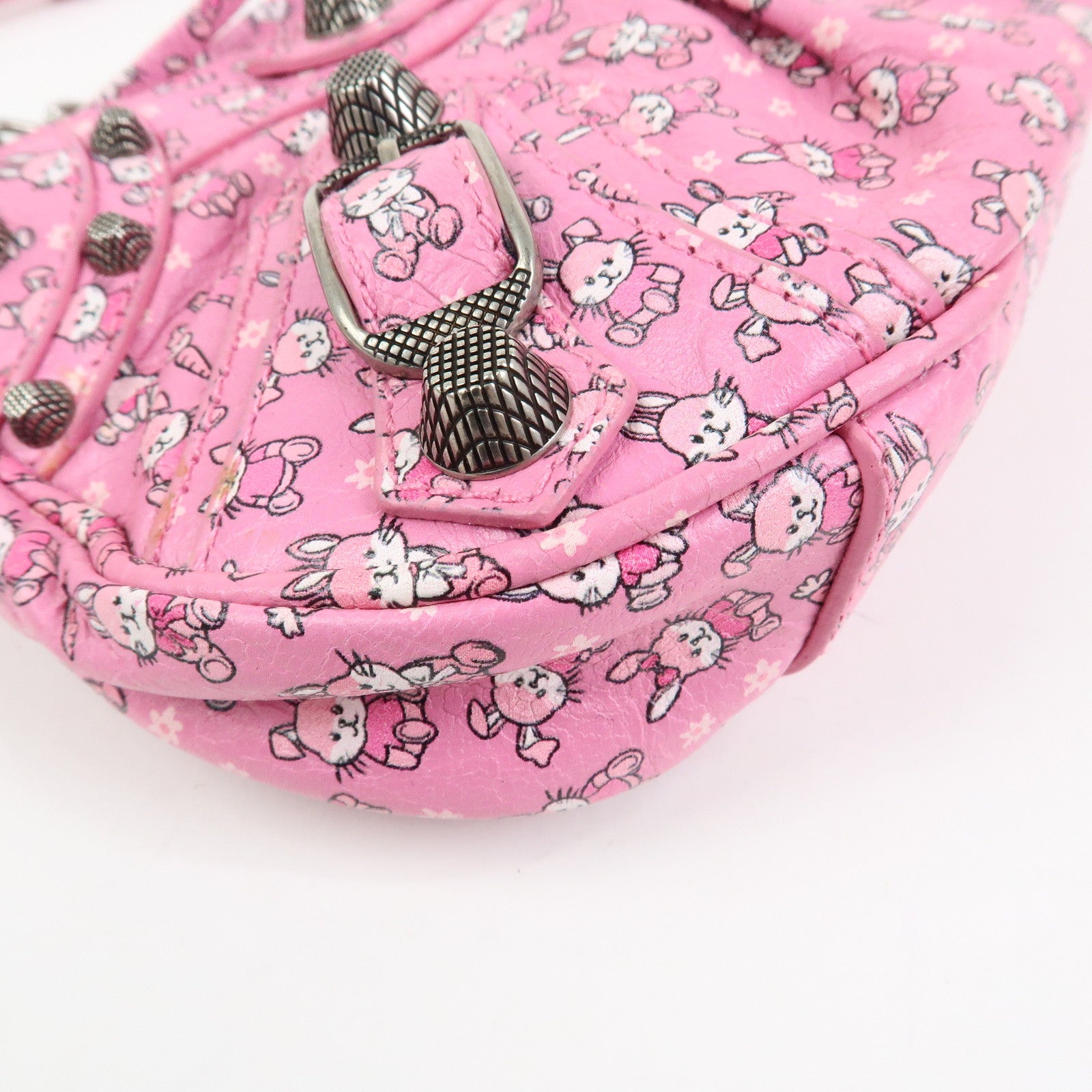 BALENCIAGA Le Cagole Mini Rabbit Pattern Leather Shoulder Bag 695814