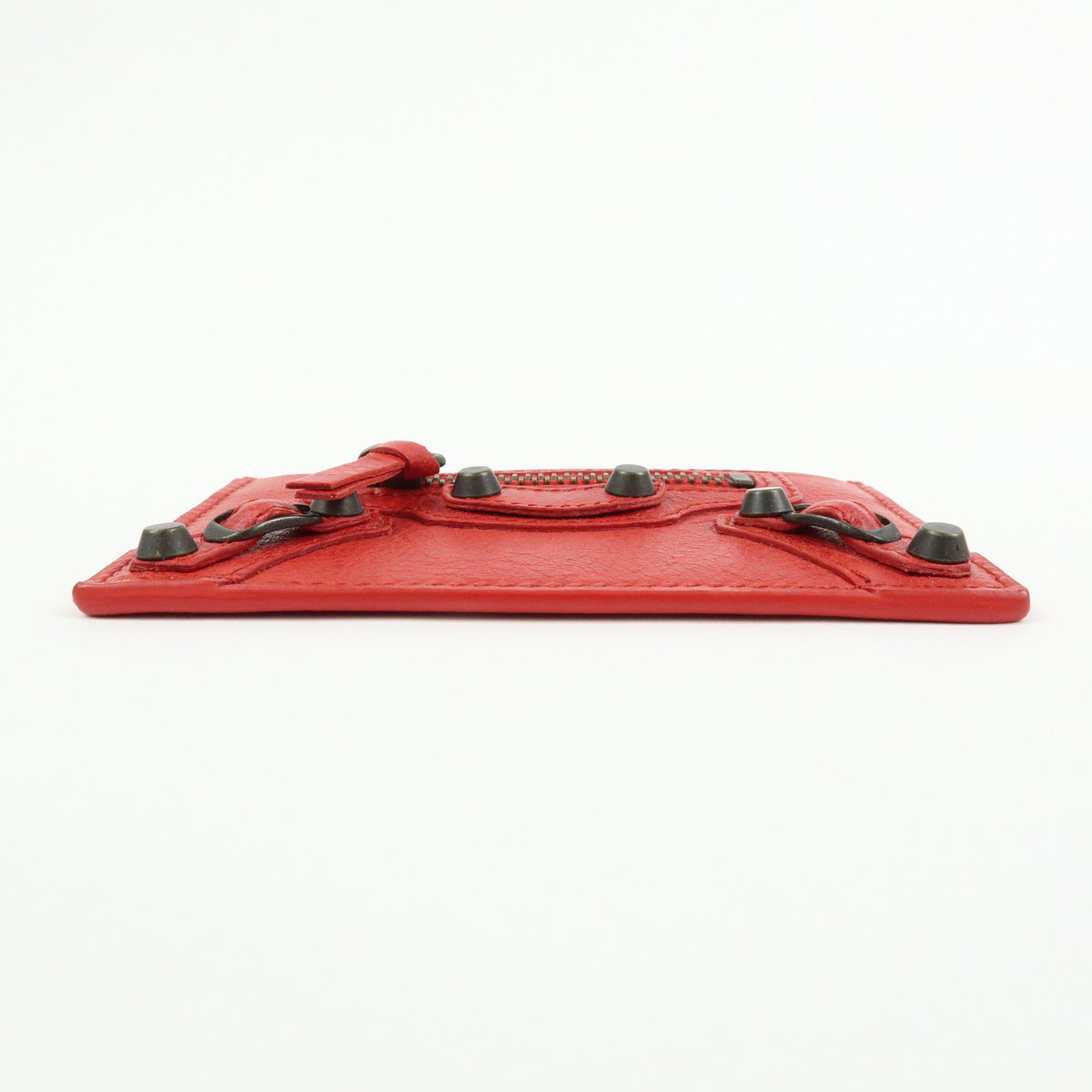 BALENCIAGA City Leather Card Case Red Black 253051