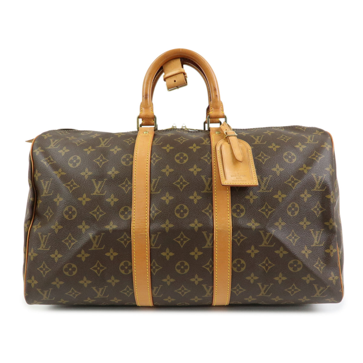 Louis Vuitton Monogram Keep All 45 Boston Bag Brown M41428