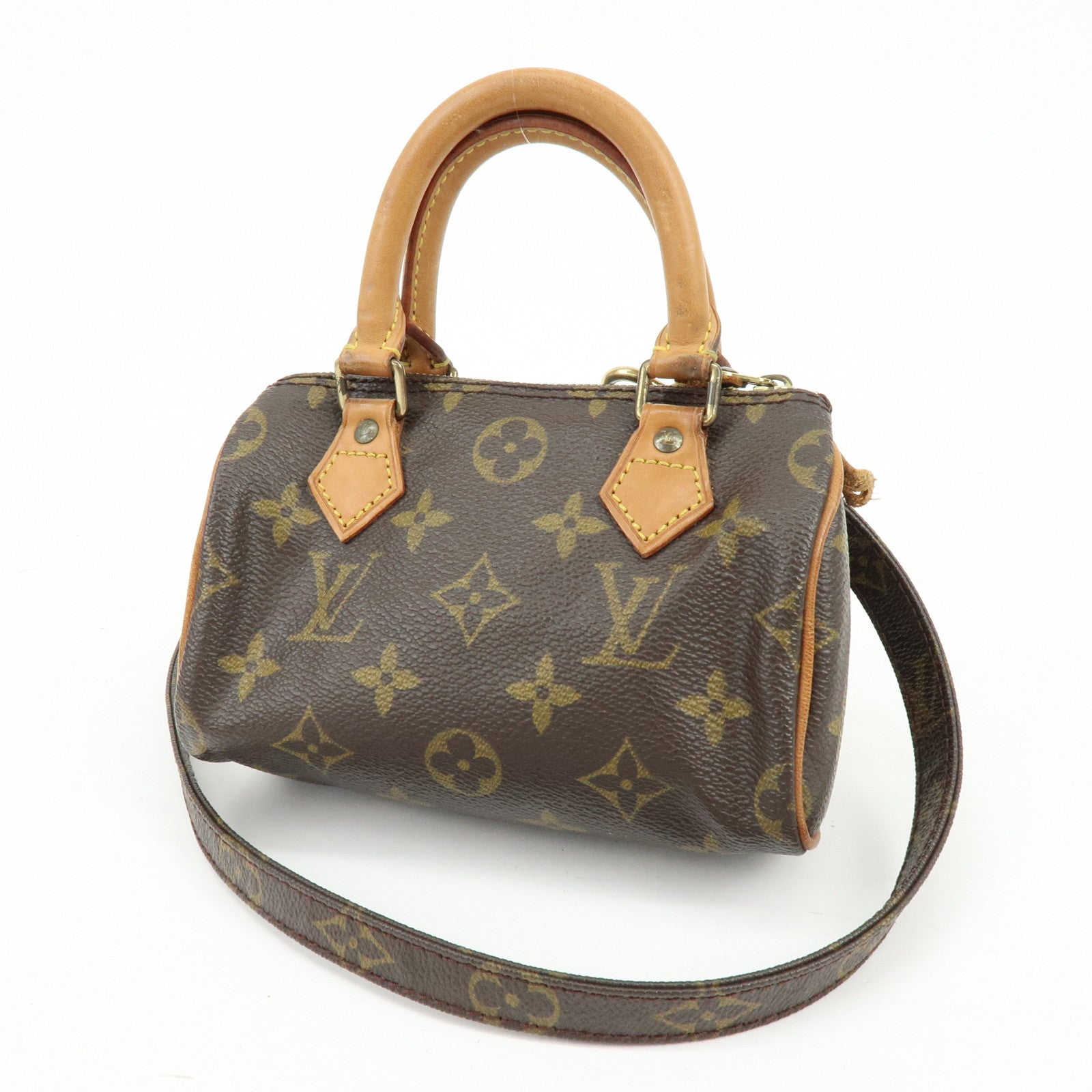 Louis Vuitton Monogram Mini Speedy Hand Bag Brown M41534 J75011 Lot