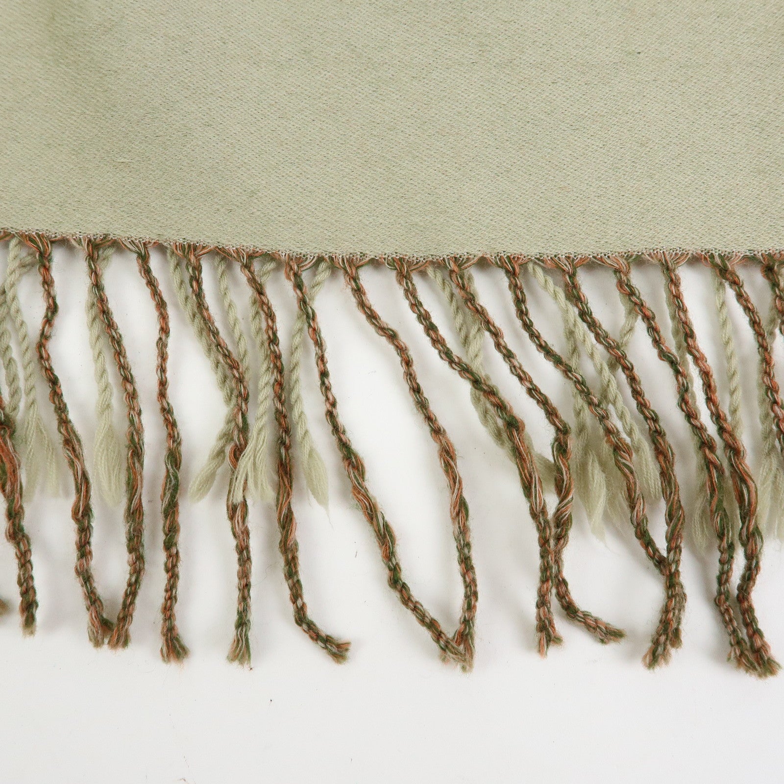 Christian Dior Wool 100% Scarf Paisley Stole Green Coral