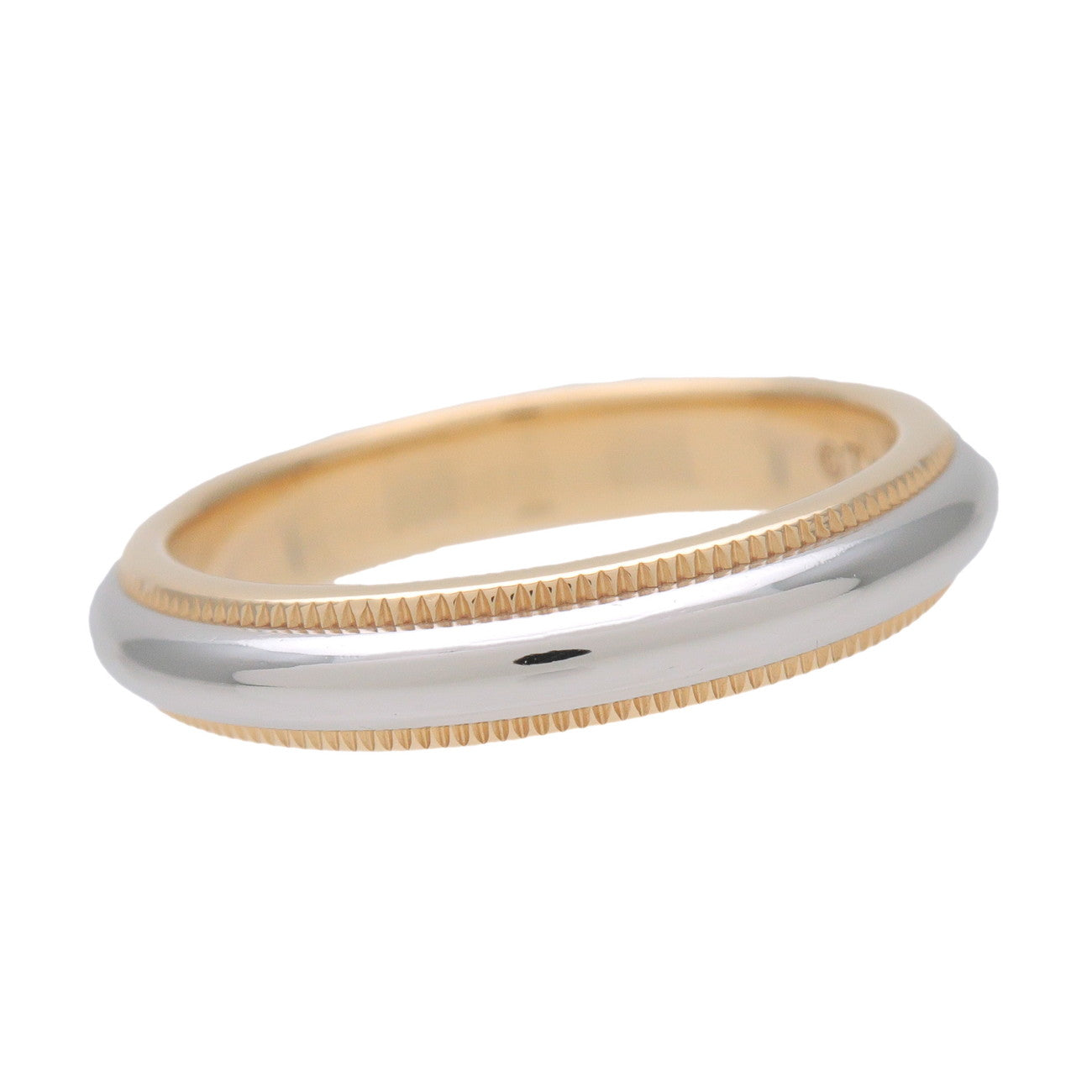 TiTiffany & Co Milgrain Band Ring PT950 K18 750YG US5.25 EU50