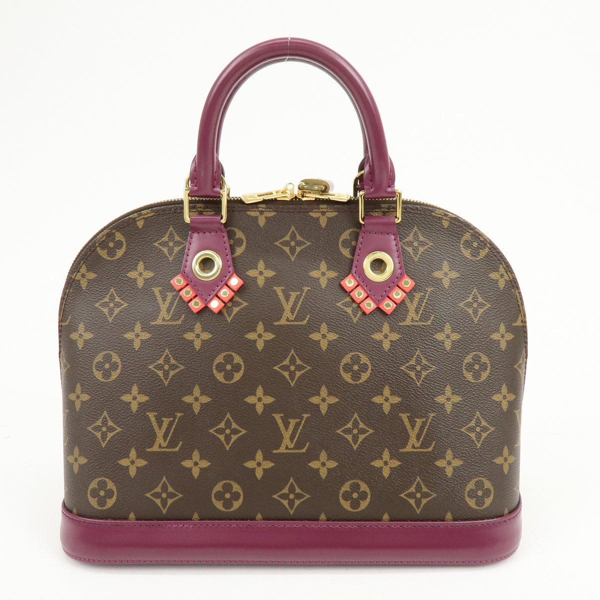 Louis Vuitton Monogram Totem Alma PM Hand Bag Brown Magenta M41662